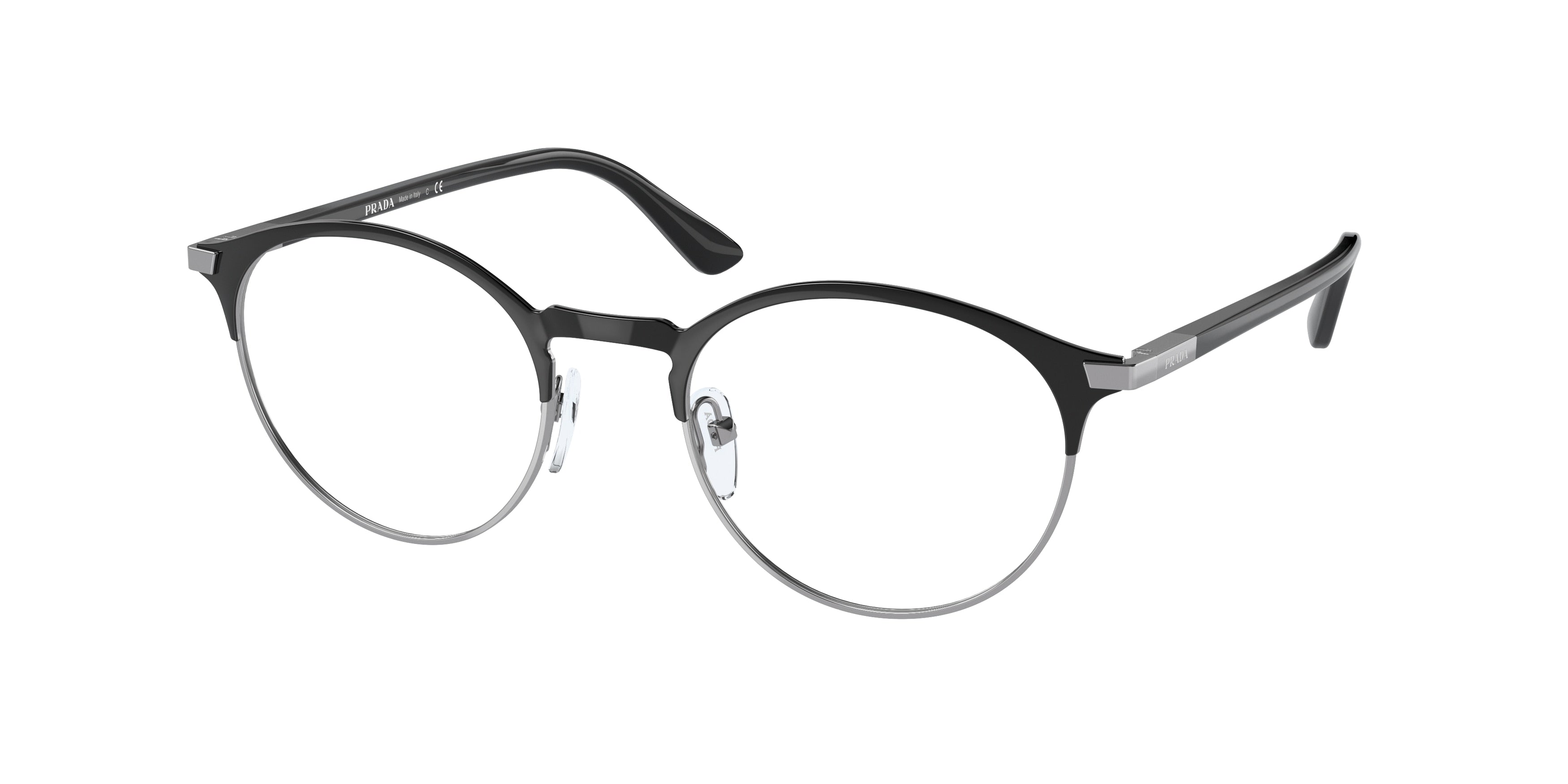 Prada PR58YV Phantos Eyeglasses  YDC1O1-Black 50-145-20 - Color Map Black