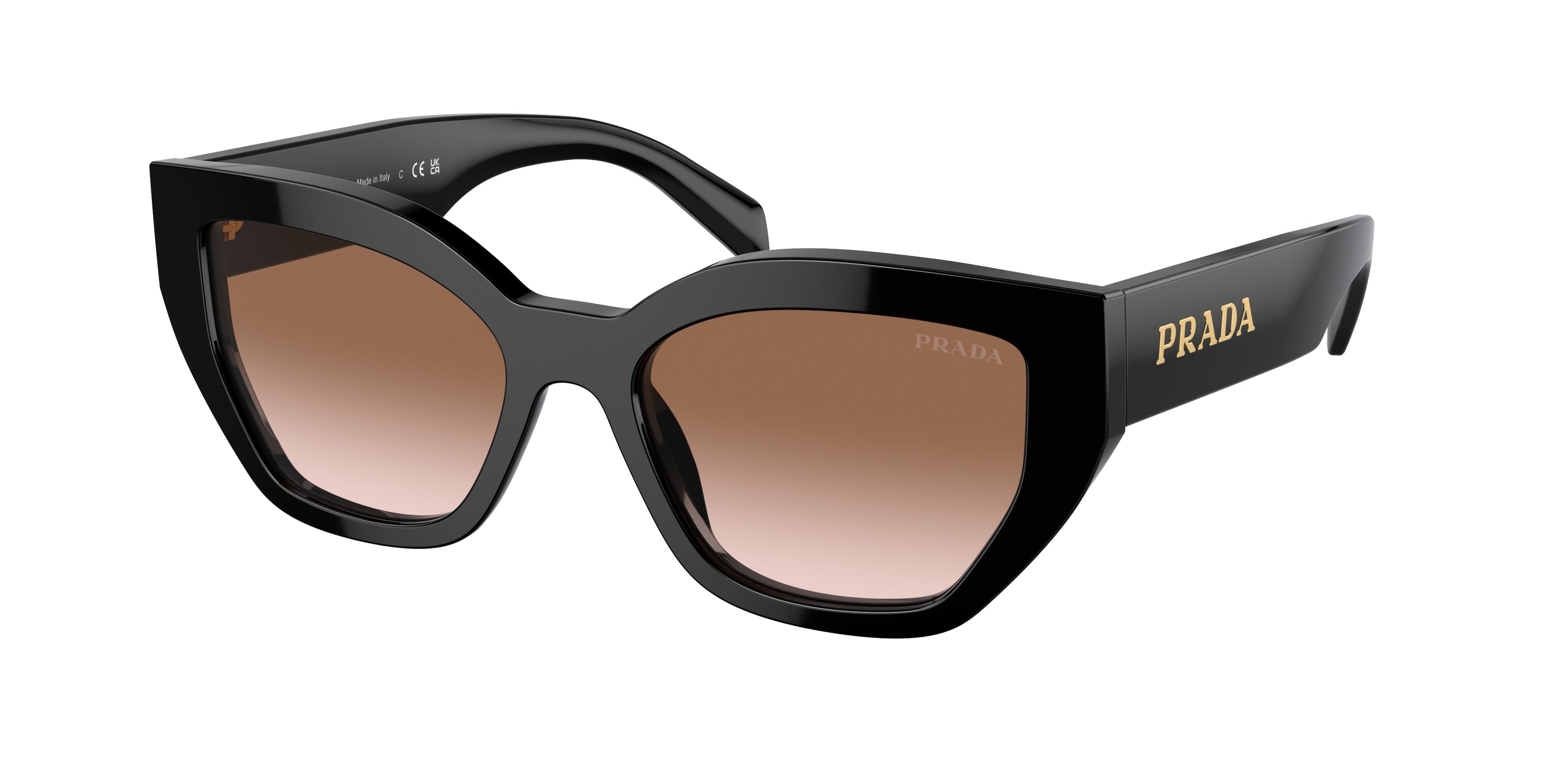 Prada PRA09S Butterfly Sunglasses  1AB0A6-Black 53-145-18 - Color Map Black