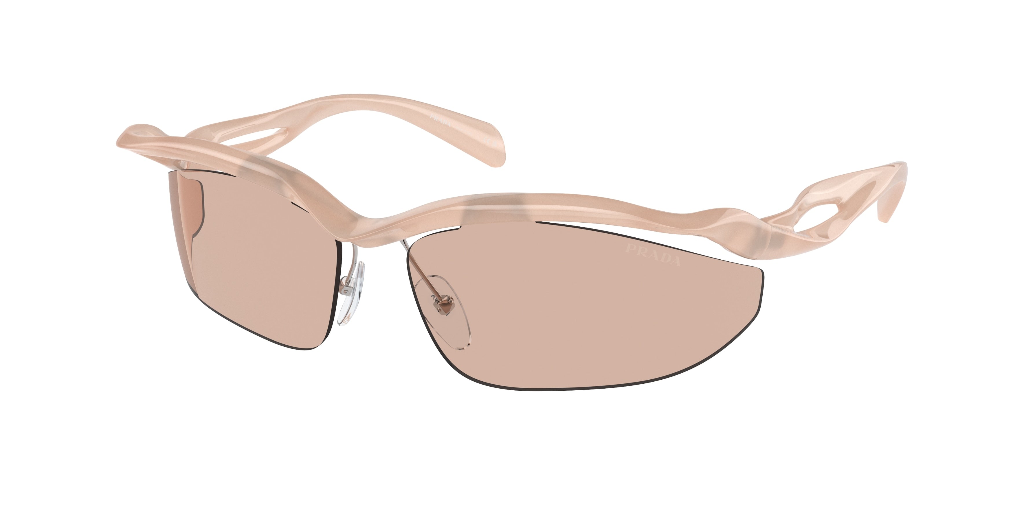 Prada PRA25S Cat Eye Sunglasses  12S4I2-Opal Peach 73-135-16 - Color Map Pink