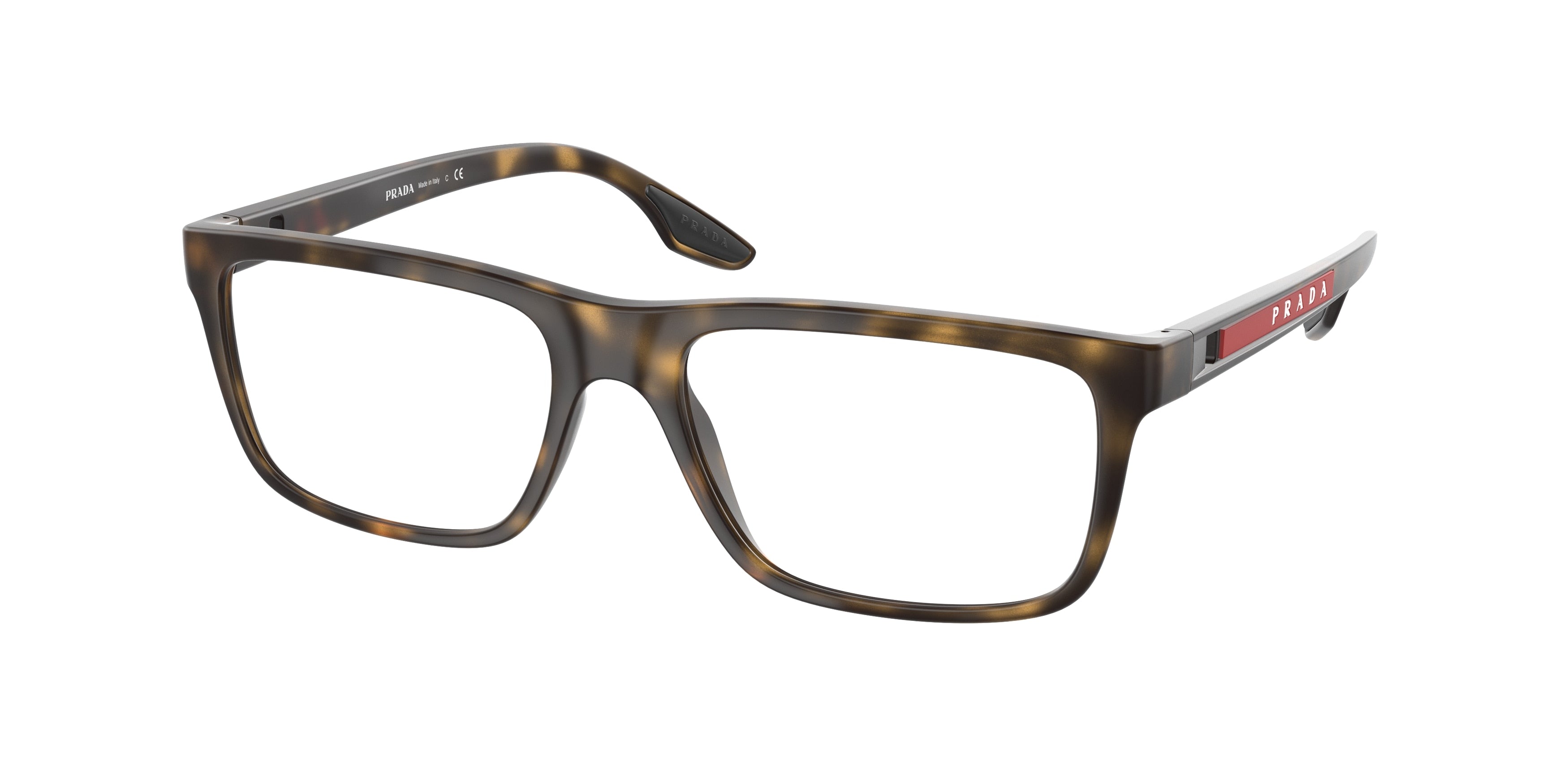 Prada Linea Rossa PS02OV Pillow Eyeglasses  5811O1-Havana Rubber 55-145-17 - Color Map Tortoise