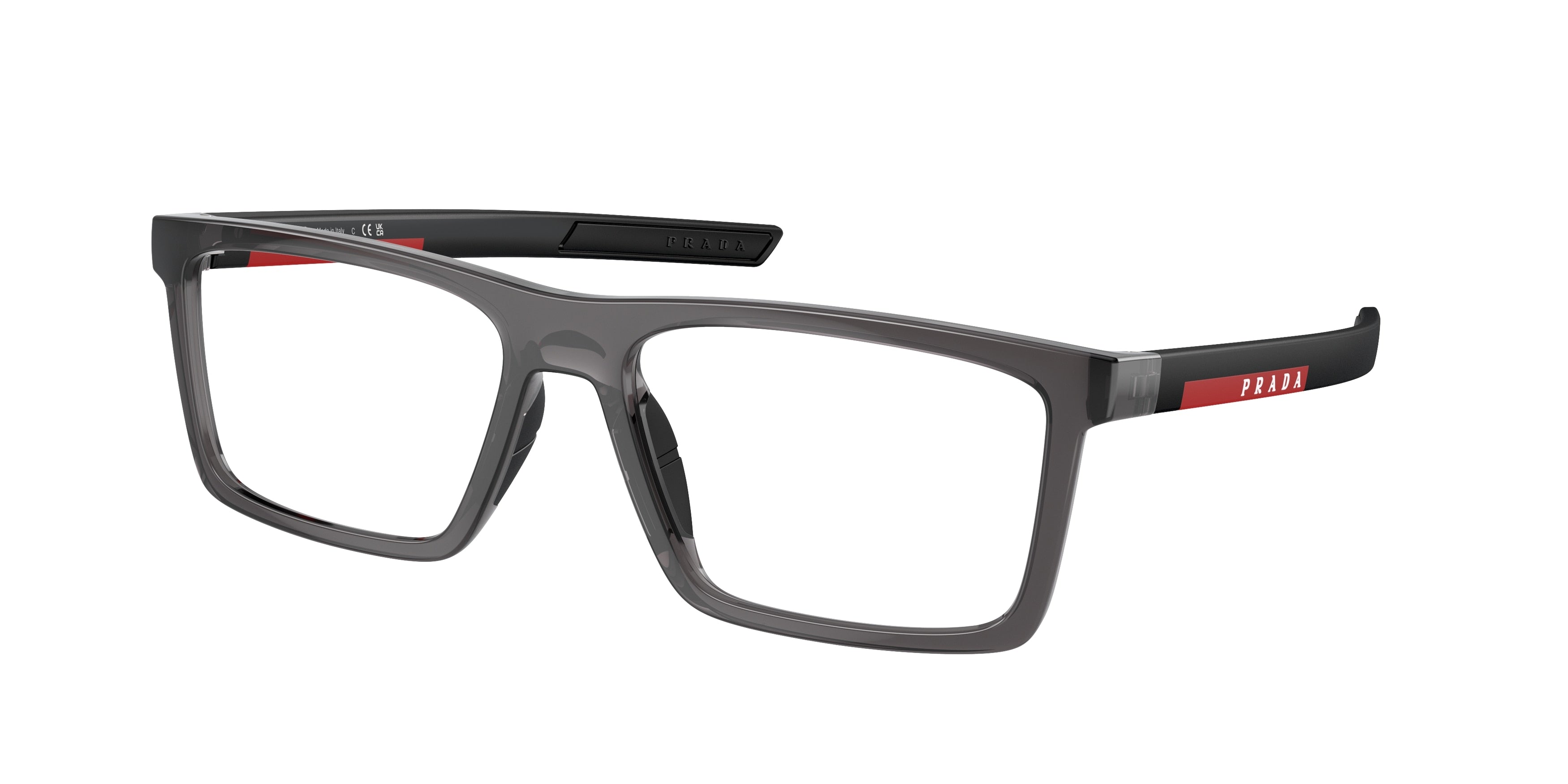 Prada Linea Rossa PS02QV Rectangle Eyeglasses  01D1O1- 56-145-17 - Color Map Grey