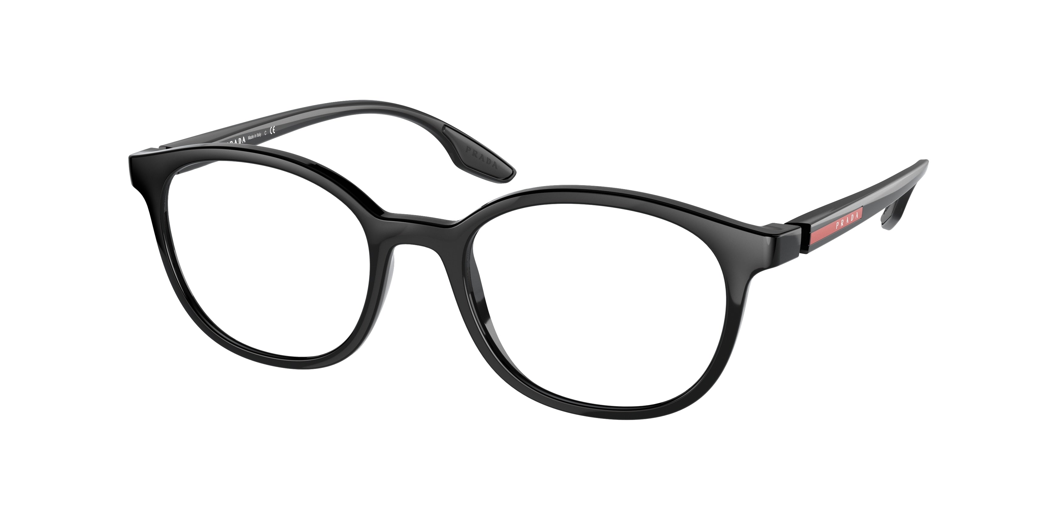 Prada Linea Rossa PS03NV Phantos Eyeglasses  1AB1O1-Black 51-145-19 - Color Map Black