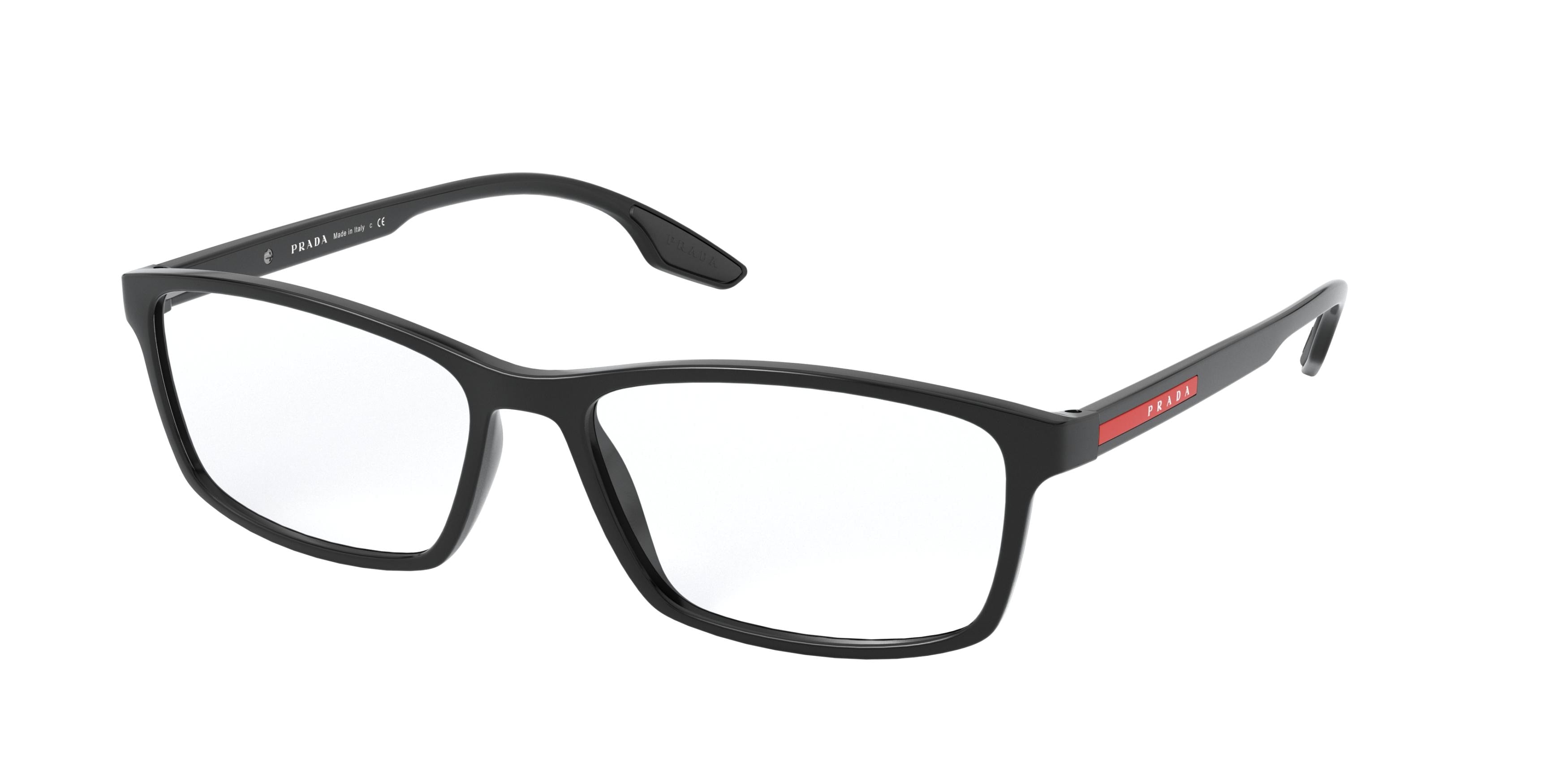 Prada Linea Rossa LIFESTYLE PS04MV Rectangle Eyeglasses  1AB1O1-Black 56-145-16 - Color Map Black