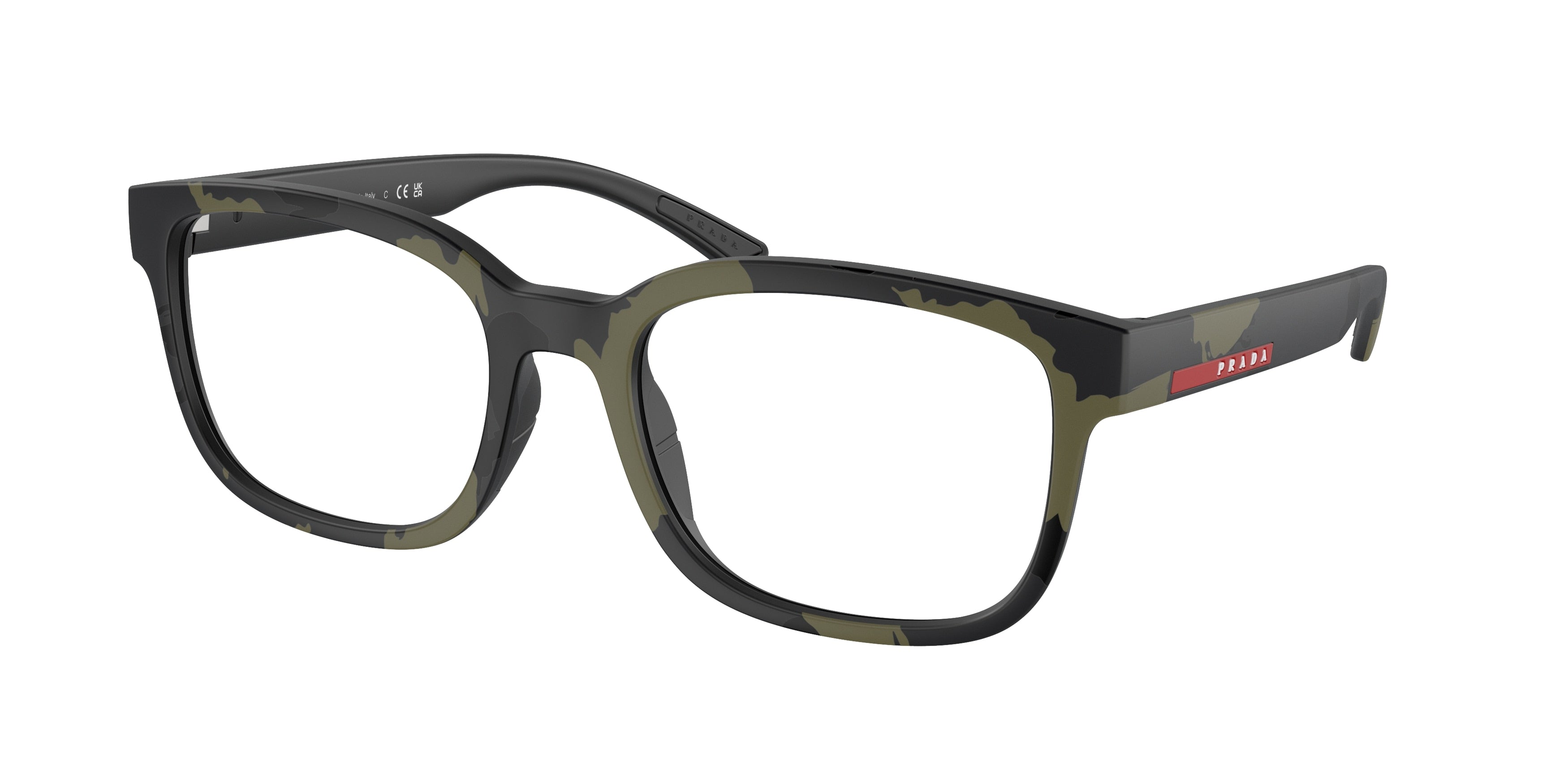 Prada Linea Rossa PS05QV Pillow Eyeglasses  14X1O1- 56-145-20 - Color Map Green