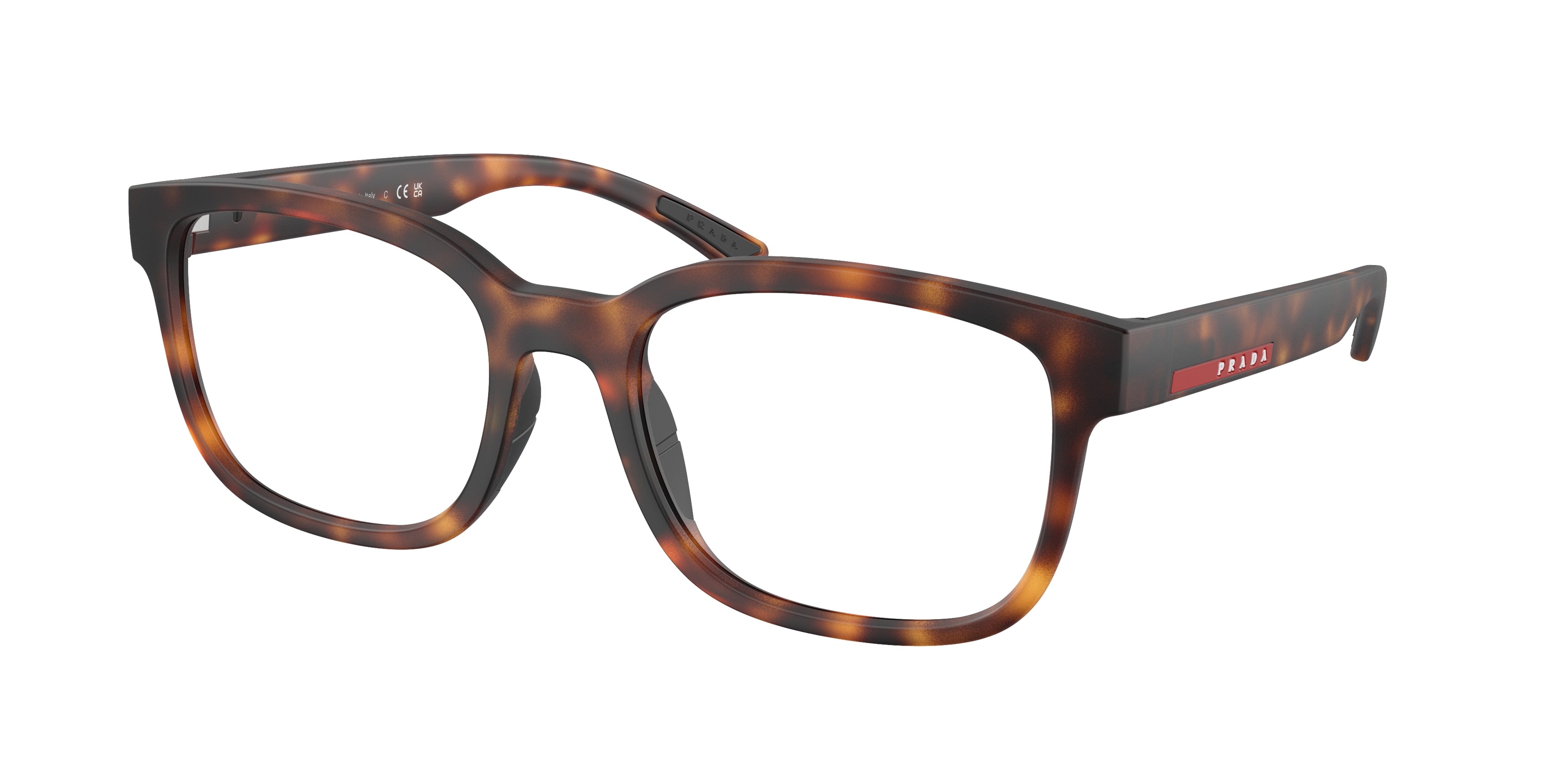 Prada Linea Rossa PS05QV Pillow Eyeglasses  17X1O1- 56-145-20 - Color Map Tortoise