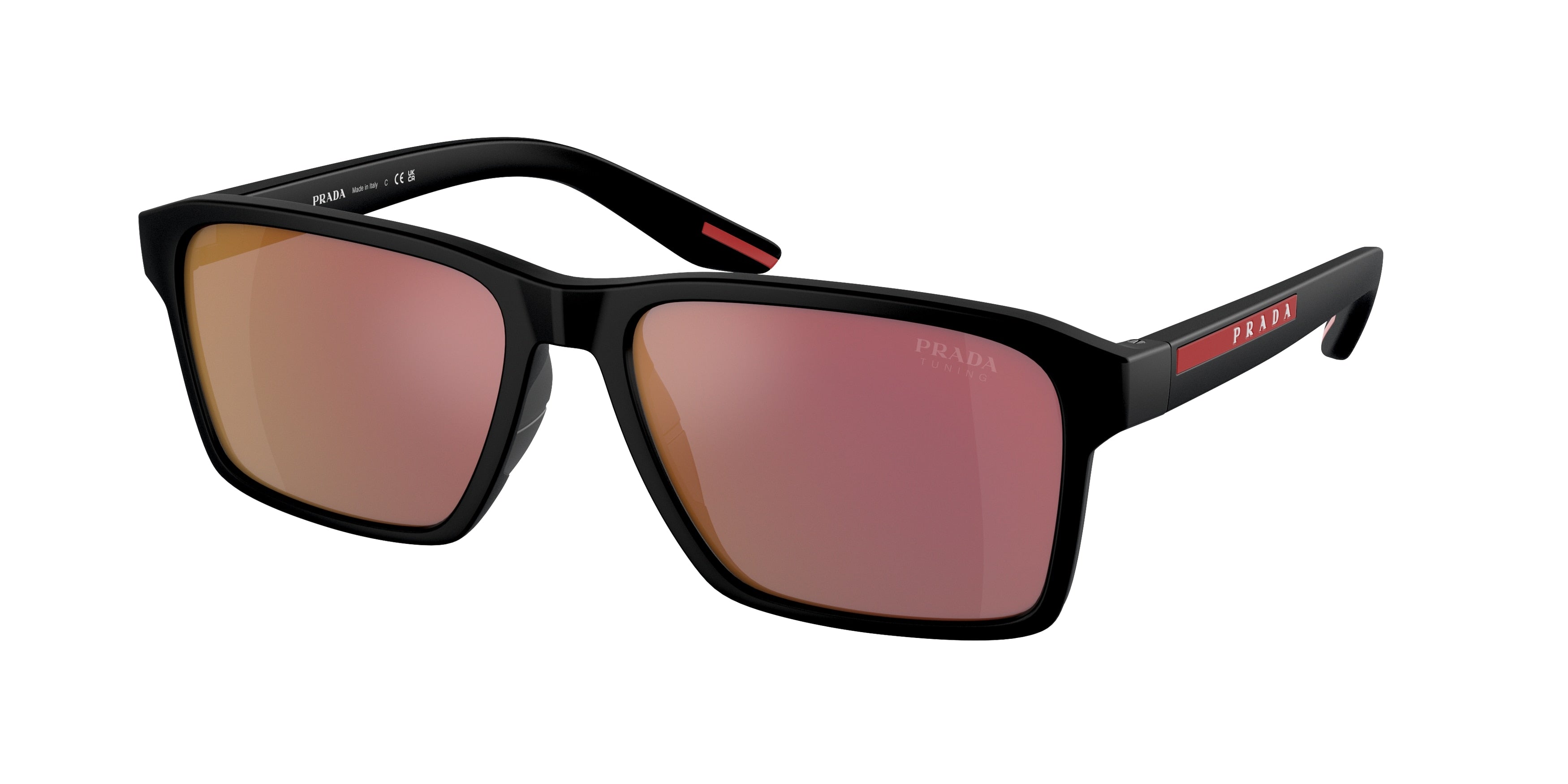 Prada Linea Rossa PS05YS Rectangle Sunglasses  1BO10A-Matte Black 58-145-17 - Color Map Black