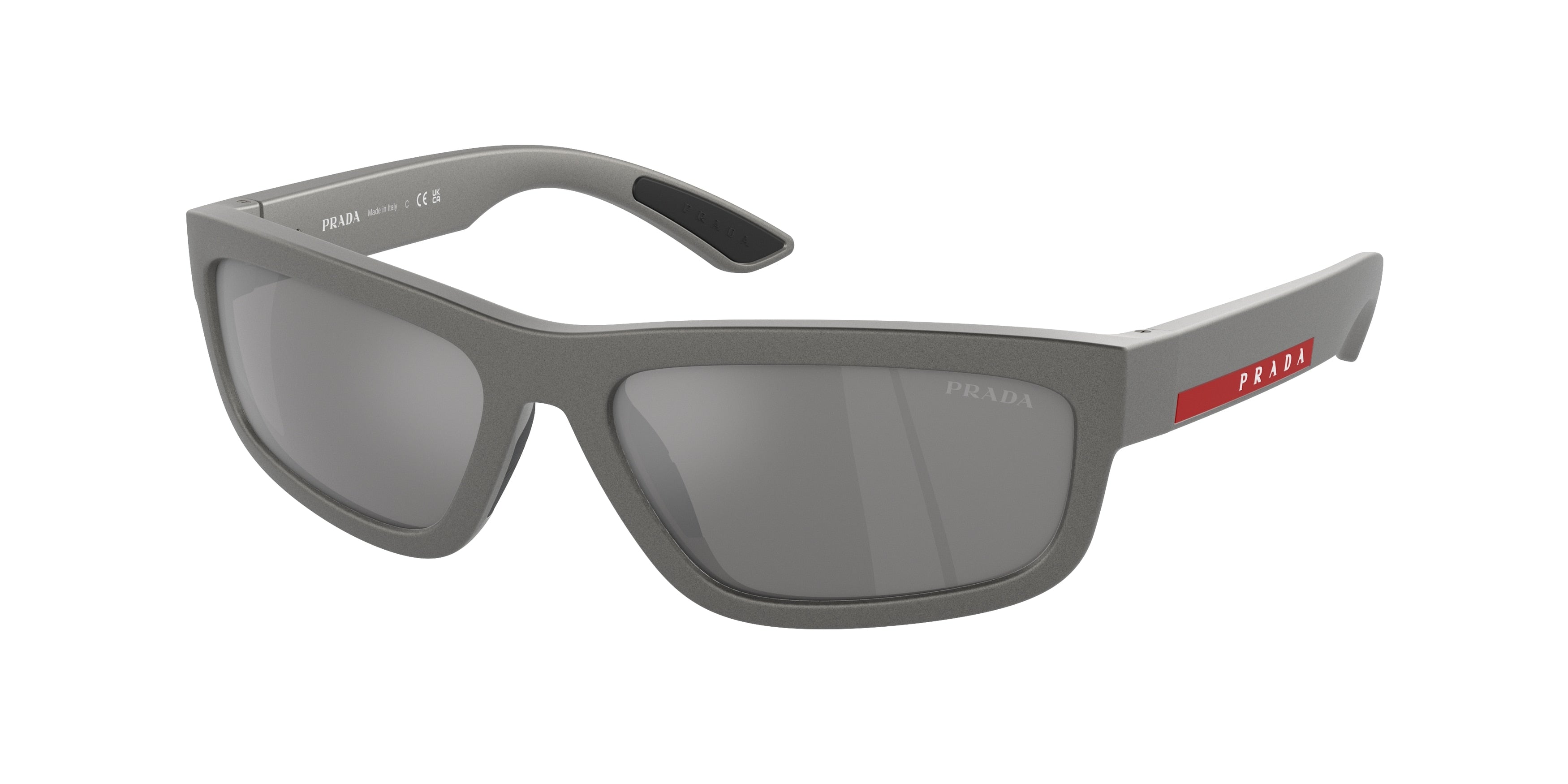 Prada Linea Rossa PS05ZS Rectangle Sunglasses  16X7W1-Grey Metal 59-140-17 - Color Map Grey