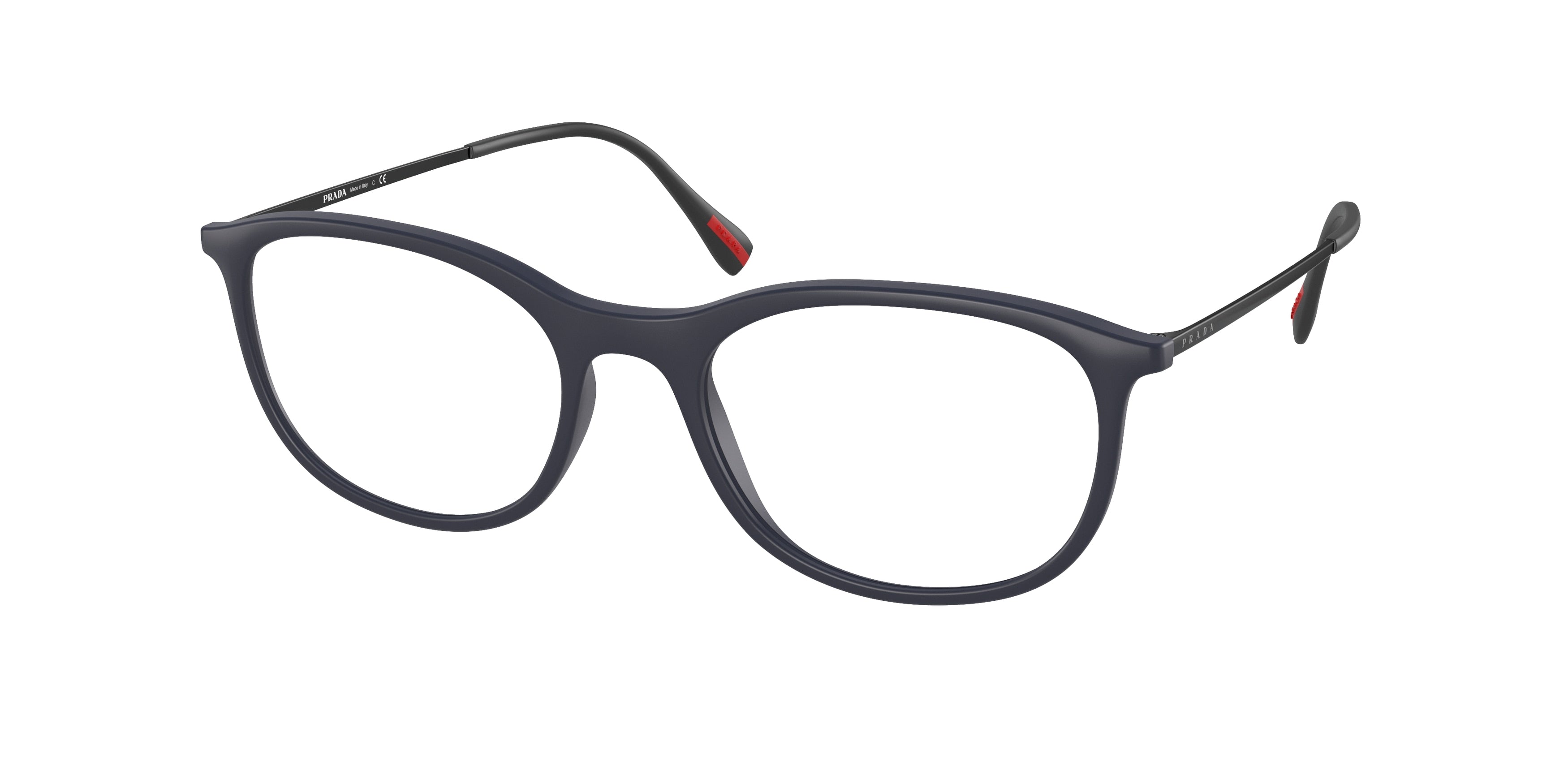 Prada Linea Rossa PS06NV Oval Eyeglasses  UR71O1-Navy Rubber 53-145-19 - Color Map Blue