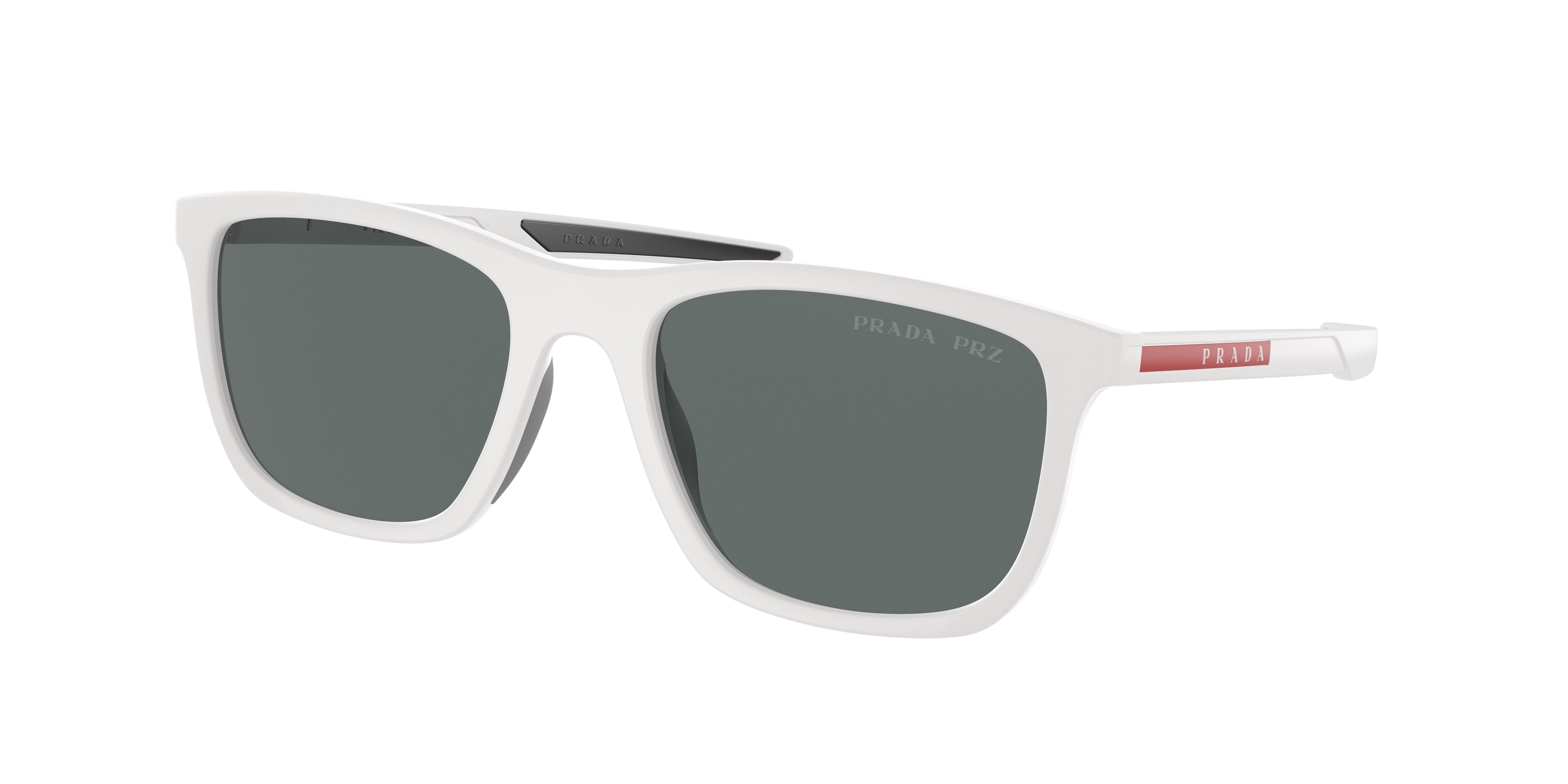 Prada Linea Rossa PS10WS Pillow Sunglasses  TWK02G-White Rubber 54-140-19 - Color Map White