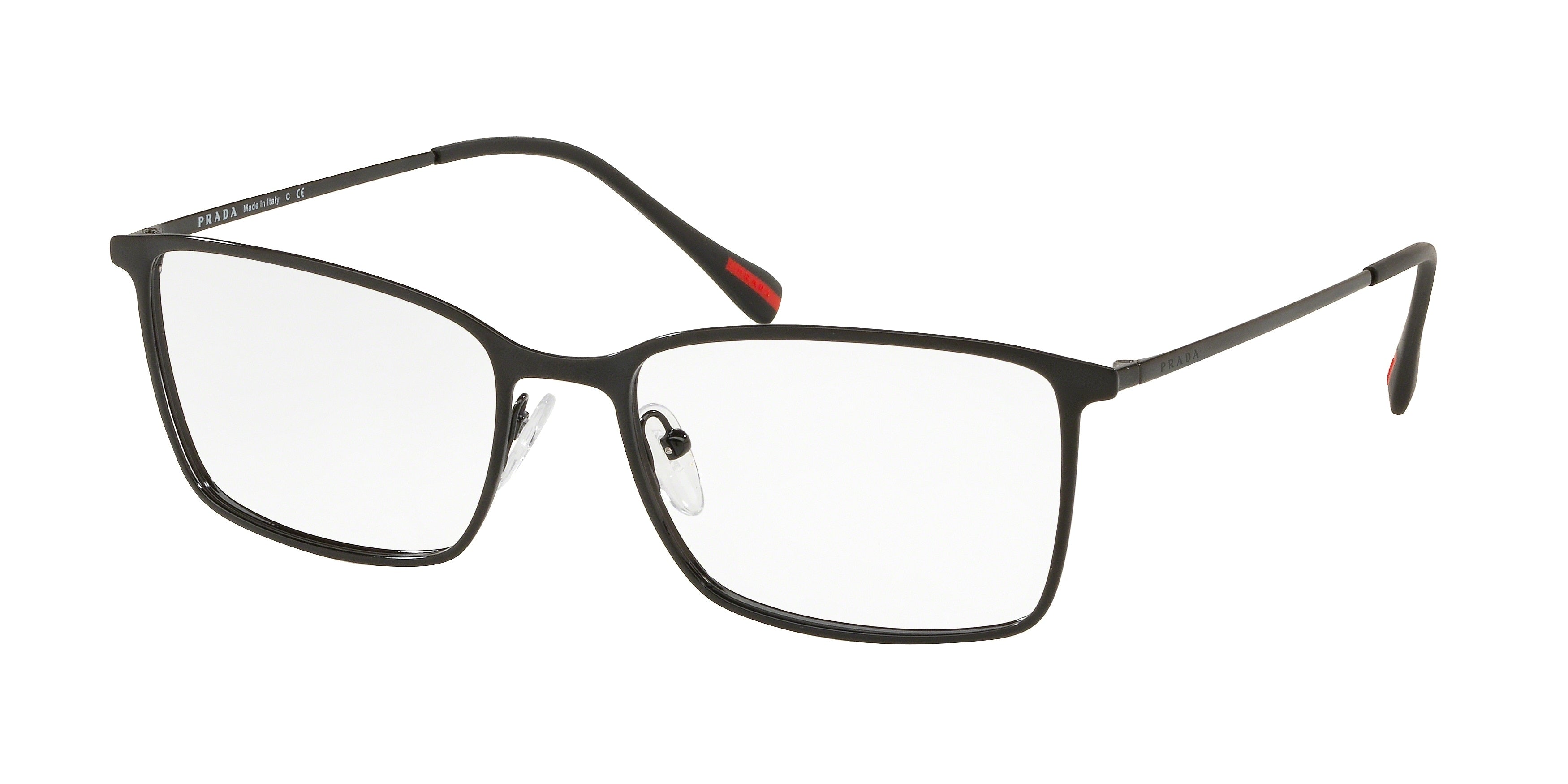 Prada Linea Rossa LIFESTYLE PS51LV Rectangle Eyeglasses  1AB1O1-Black 54-145-18 - Color Map Black