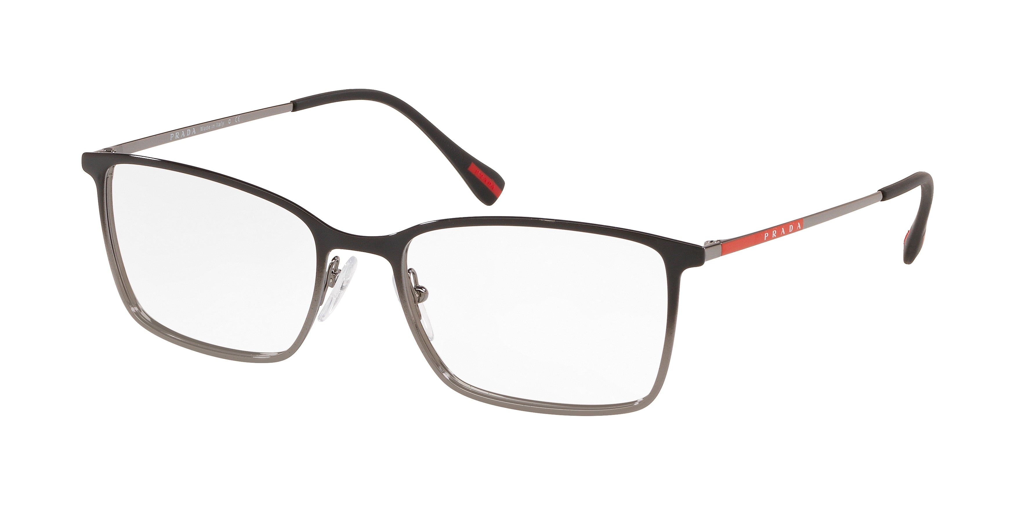 Prada Linea Rossa LIFESTYLE PS51LV Rectangle Eyeglasses  5791O1-Top Black Gradient/Gunmetal 56-145-18 - Color Map Black