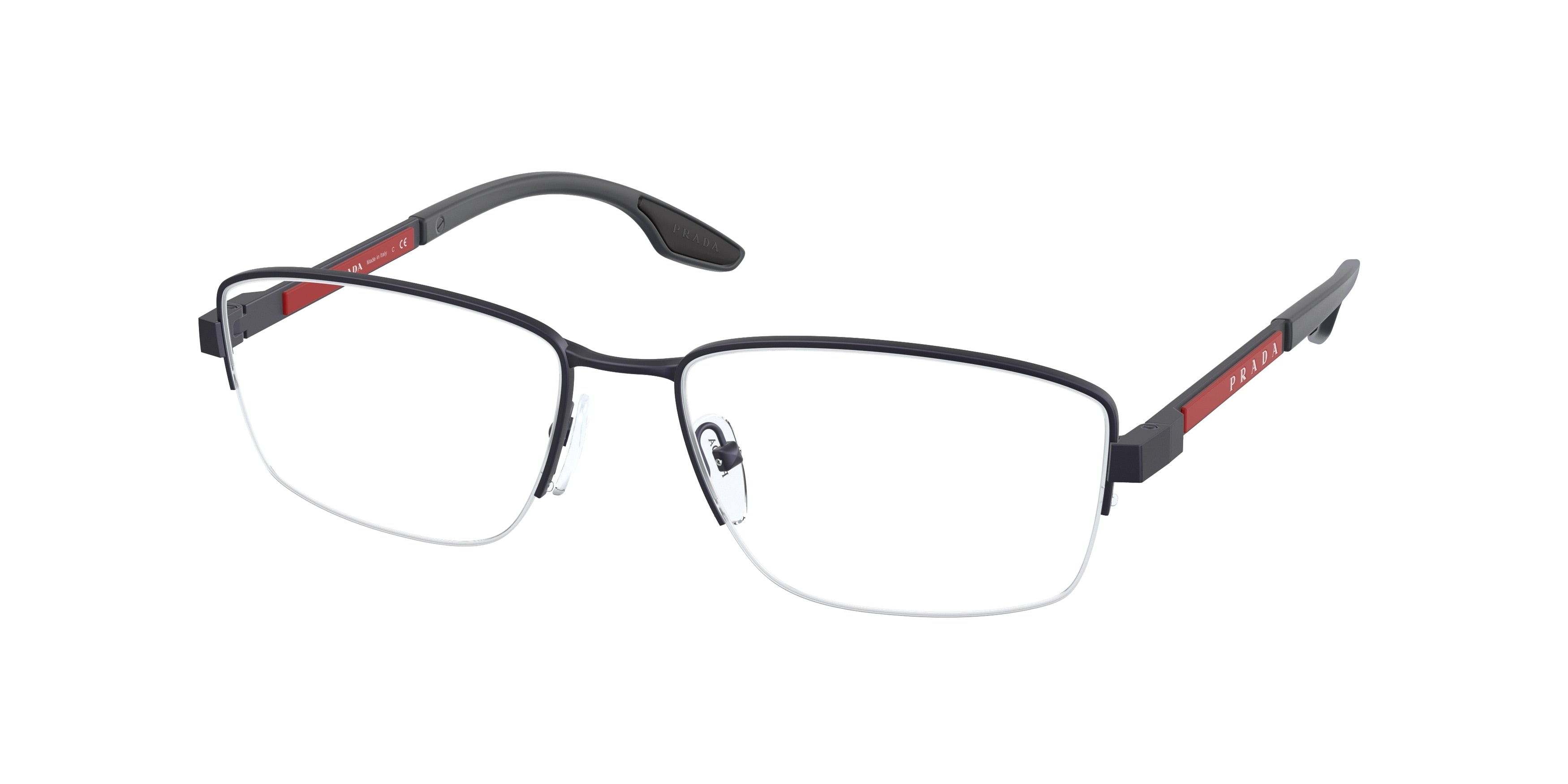 Prada Linea Rossa PS51OV Pillow Eyeglasses  UR71O1-Blue Rubber 54-140-17 - Color Map Blue