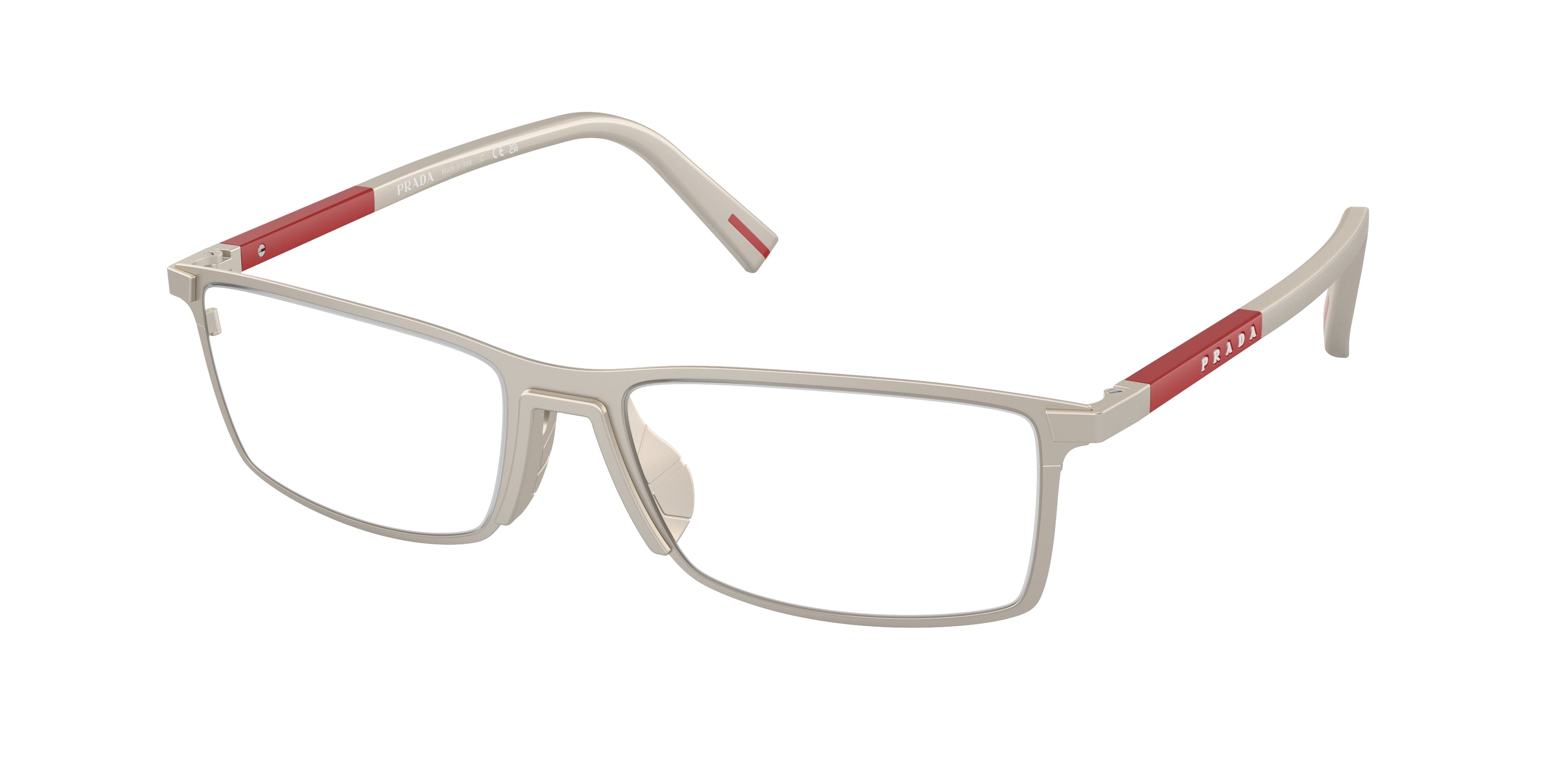 Prada Linea Rossa PS53QV Rectangle Eyeglasses  18X1O1- 55-145-17 - Color Map Demo Lens