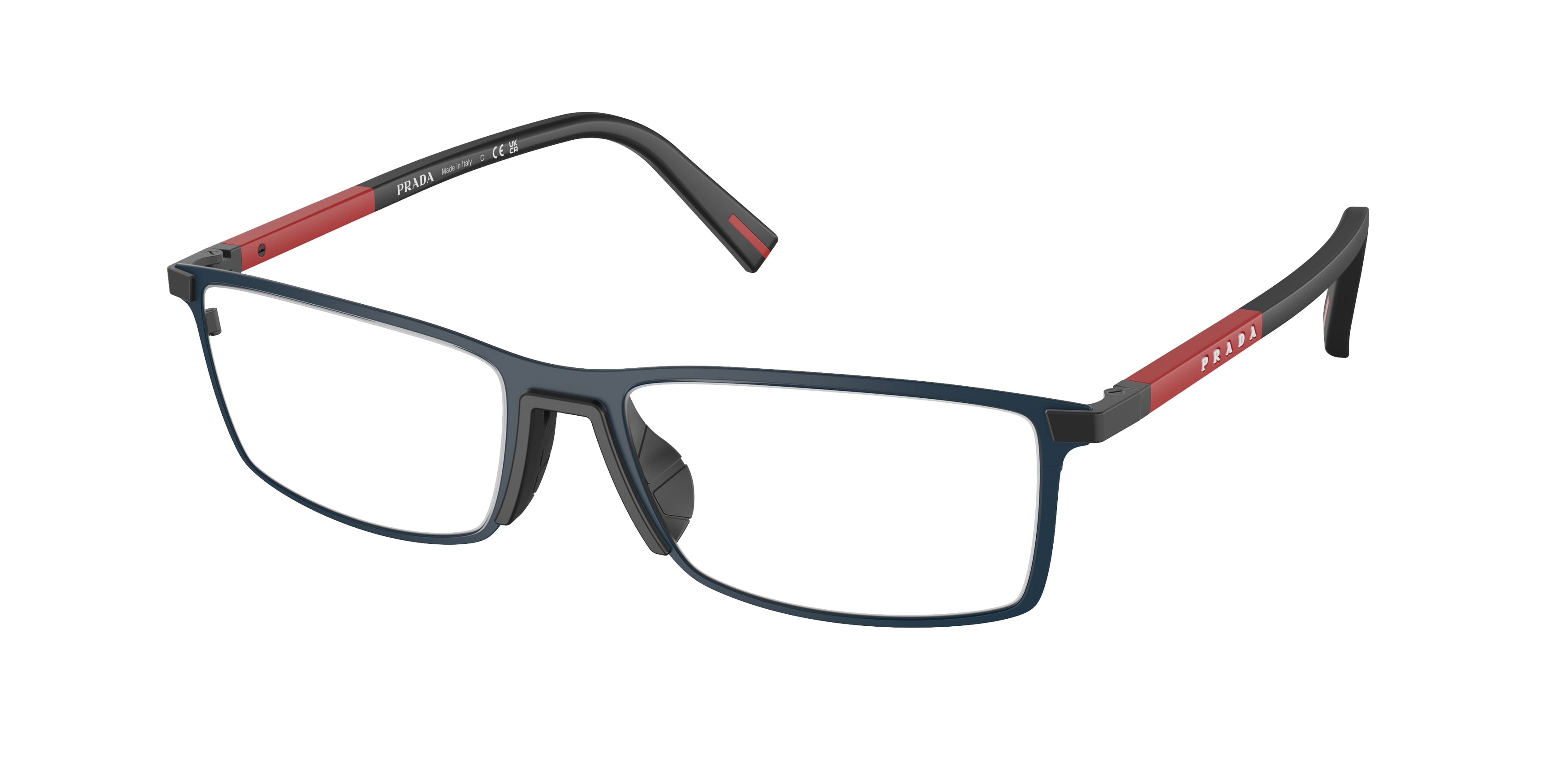 Prada Linea Rossa PS53QV Rectangle Eyeglasses  TFY1O1- 55-145-17 - Color Map Demo Lens