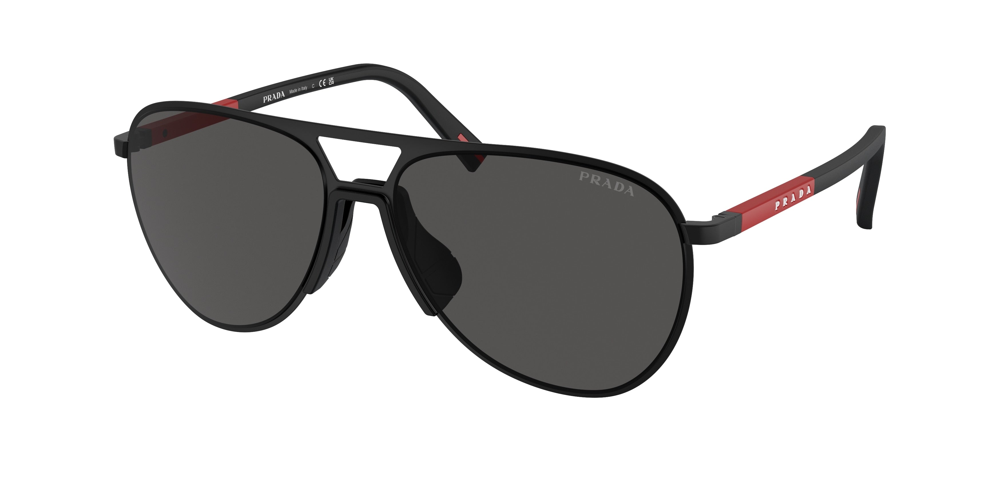 Prada Linea Rossa PS53ZS Pilot Sunglasses  1BO06F-Matte Black 59-145-15 - Color Map Black