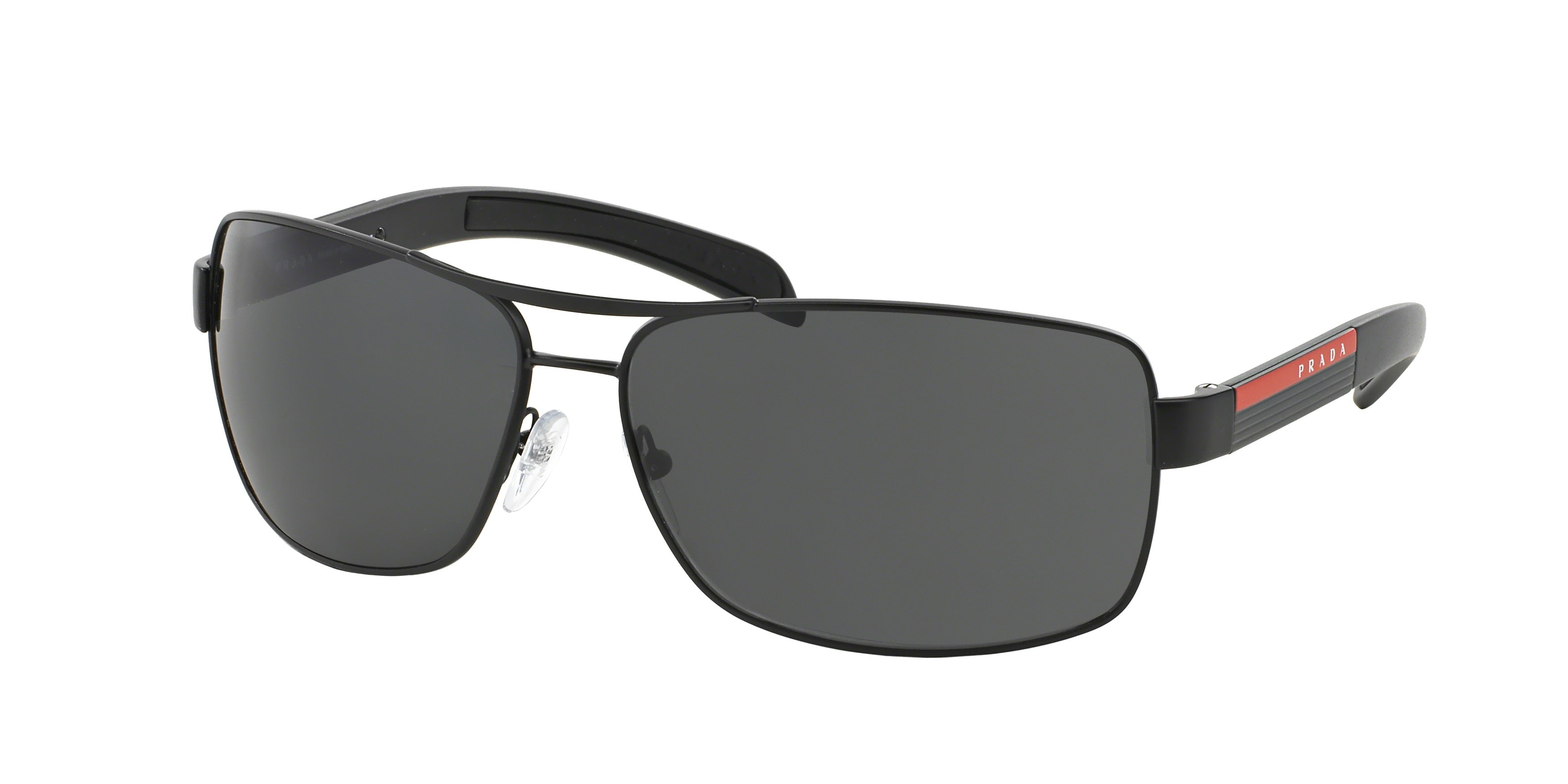 Prada Linea Rossa PS54IS Rectangle Sunglasses  1BO1A1-Black 65-125-14 - Color Map Black