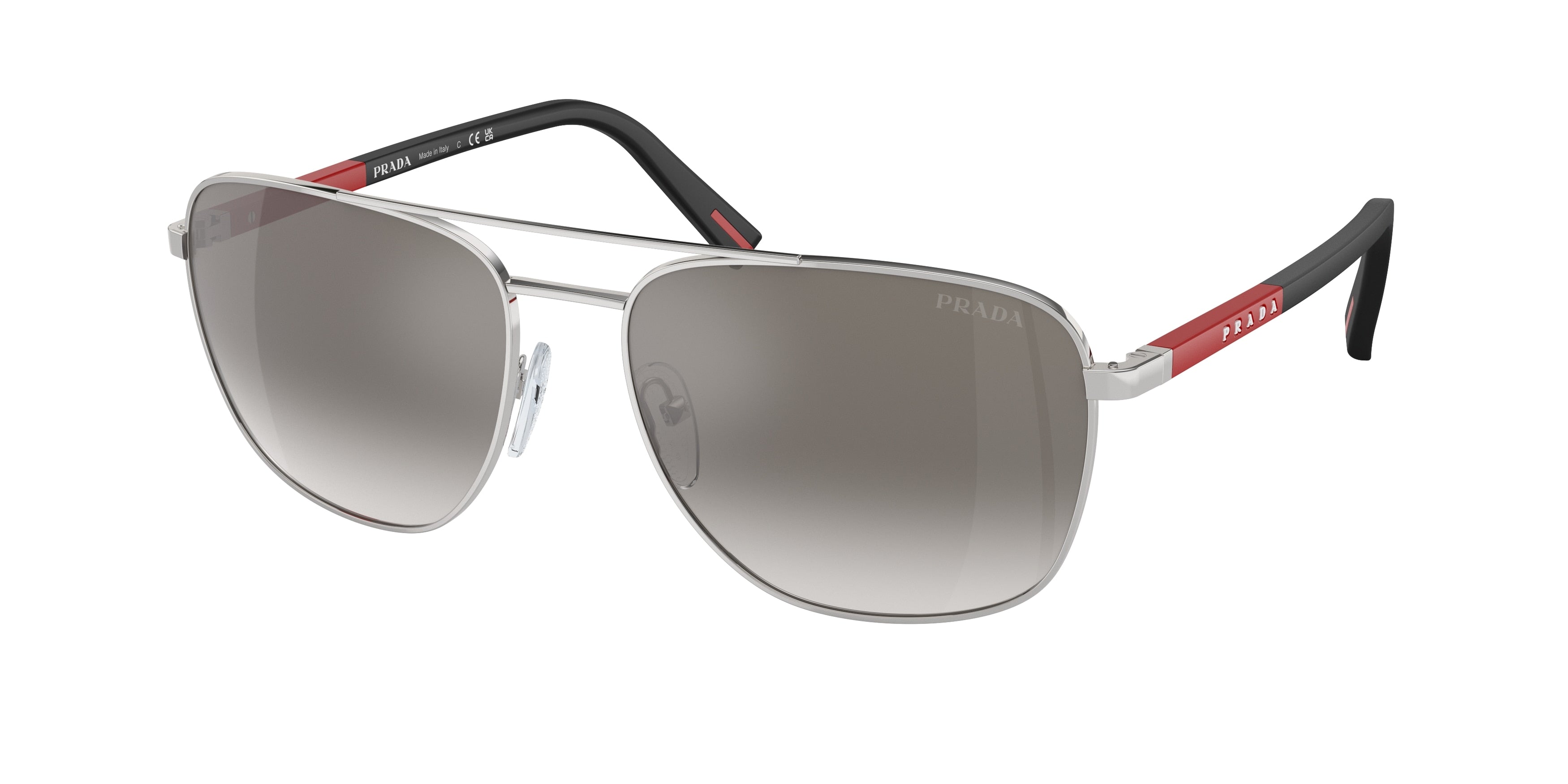 Prada Linea Rossa PS54ZS Oval Sunglasses  1BC02M-Silver 60-145-17 - Color Map Silver