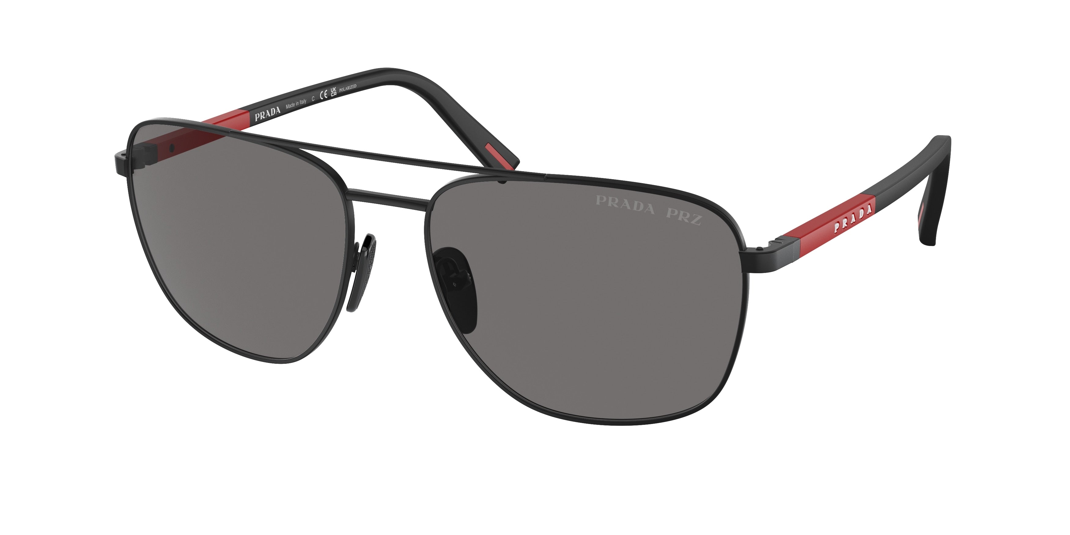 Prada Linea Rossa PS54ZS Oval Sunglasses  1BO02G-Matte Black 60-145-17 - Color Map Black