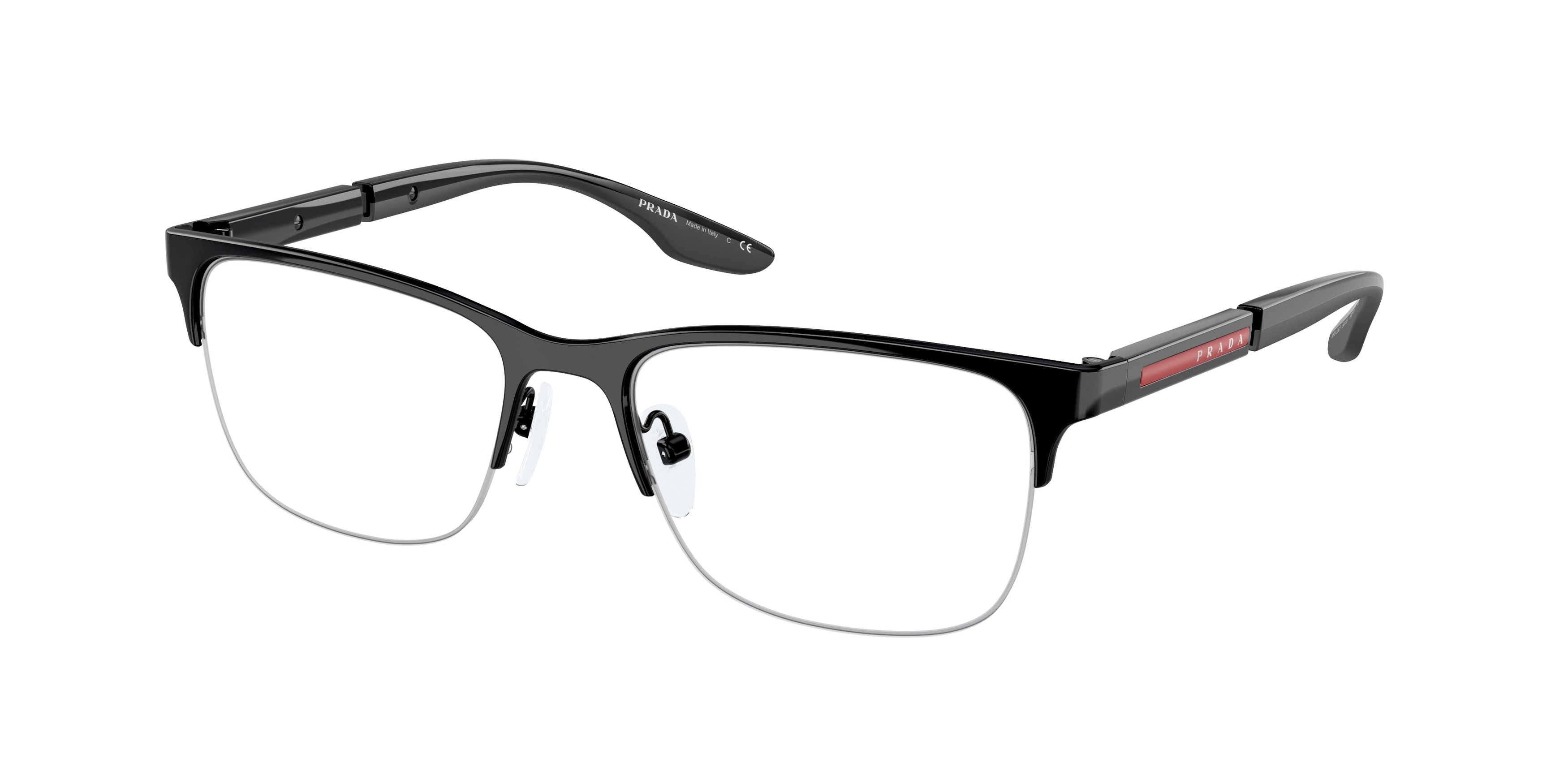 Prada Linea Rossa PS55OV Pillow Eyeglasses  1AB1O1-Black 52-145-18 - Color Map Black