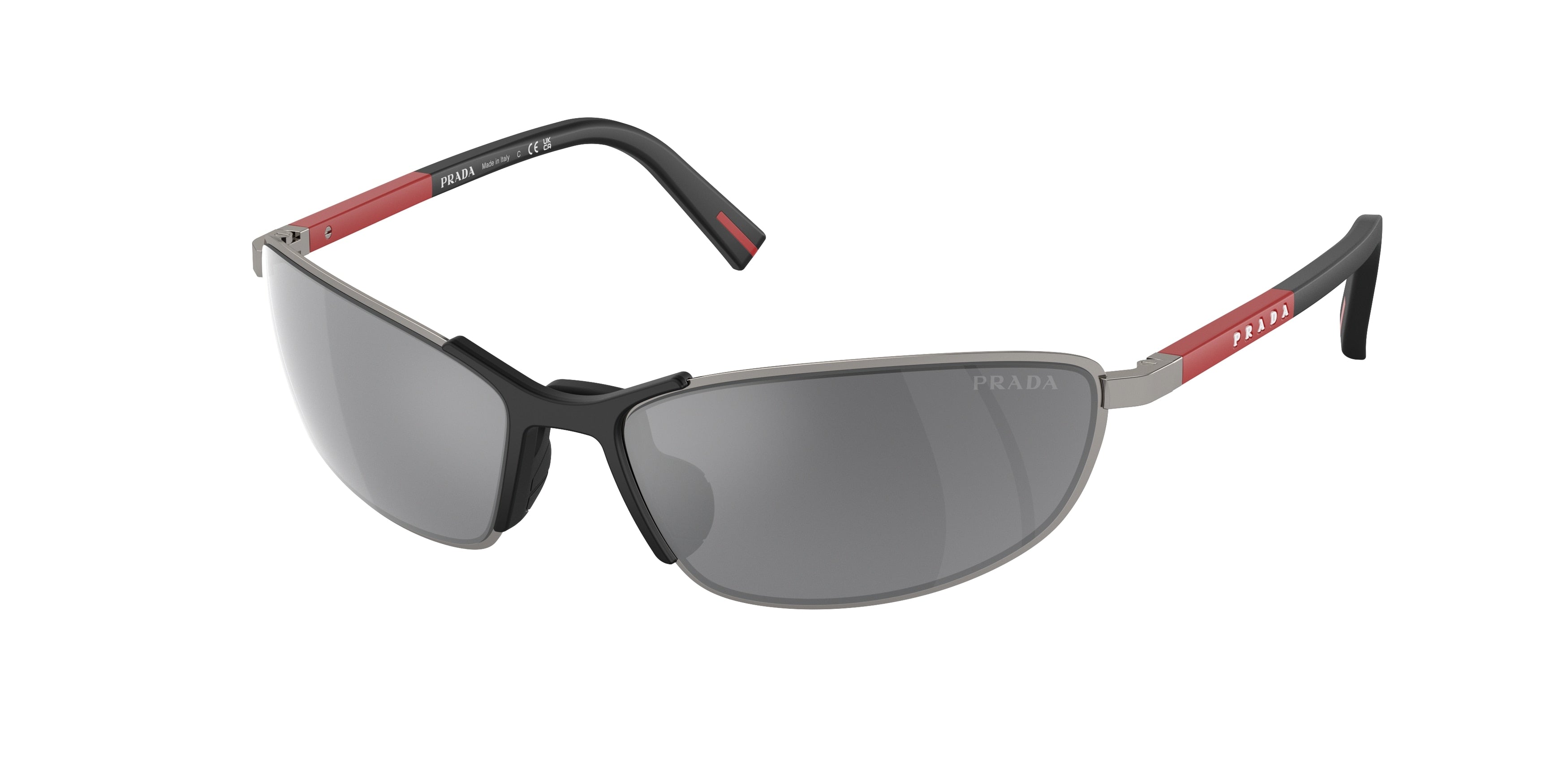 Prada Linea Rossa PS55ZS Irregular Sunglasses  5AV07G-Gunmetal 60-130-17 - Color Map Grey