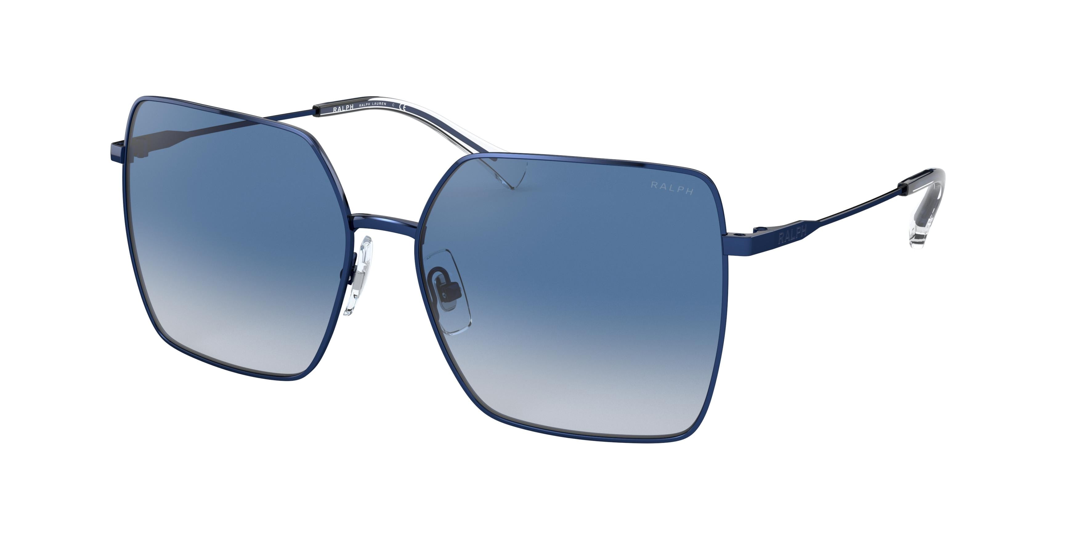 Ralph RA4132 Square Sunglasses  90454L-Shiny Electric Blue 58-140-15 - Color Map Blue