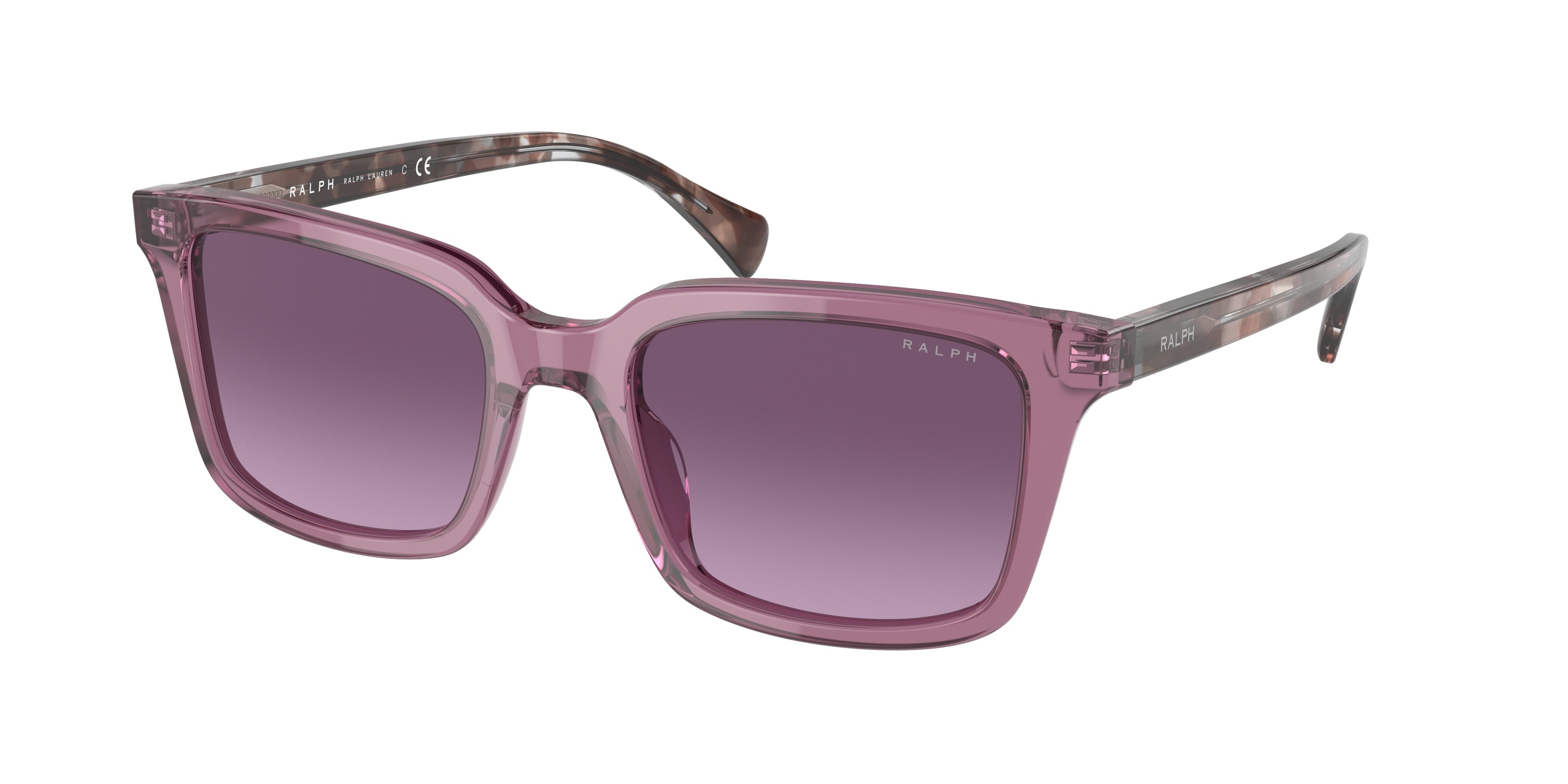 Ralph RA5287 Pillow Sunglasses  60088H-Shiny Transparent Violet 53-145-20 - Color Map Violet