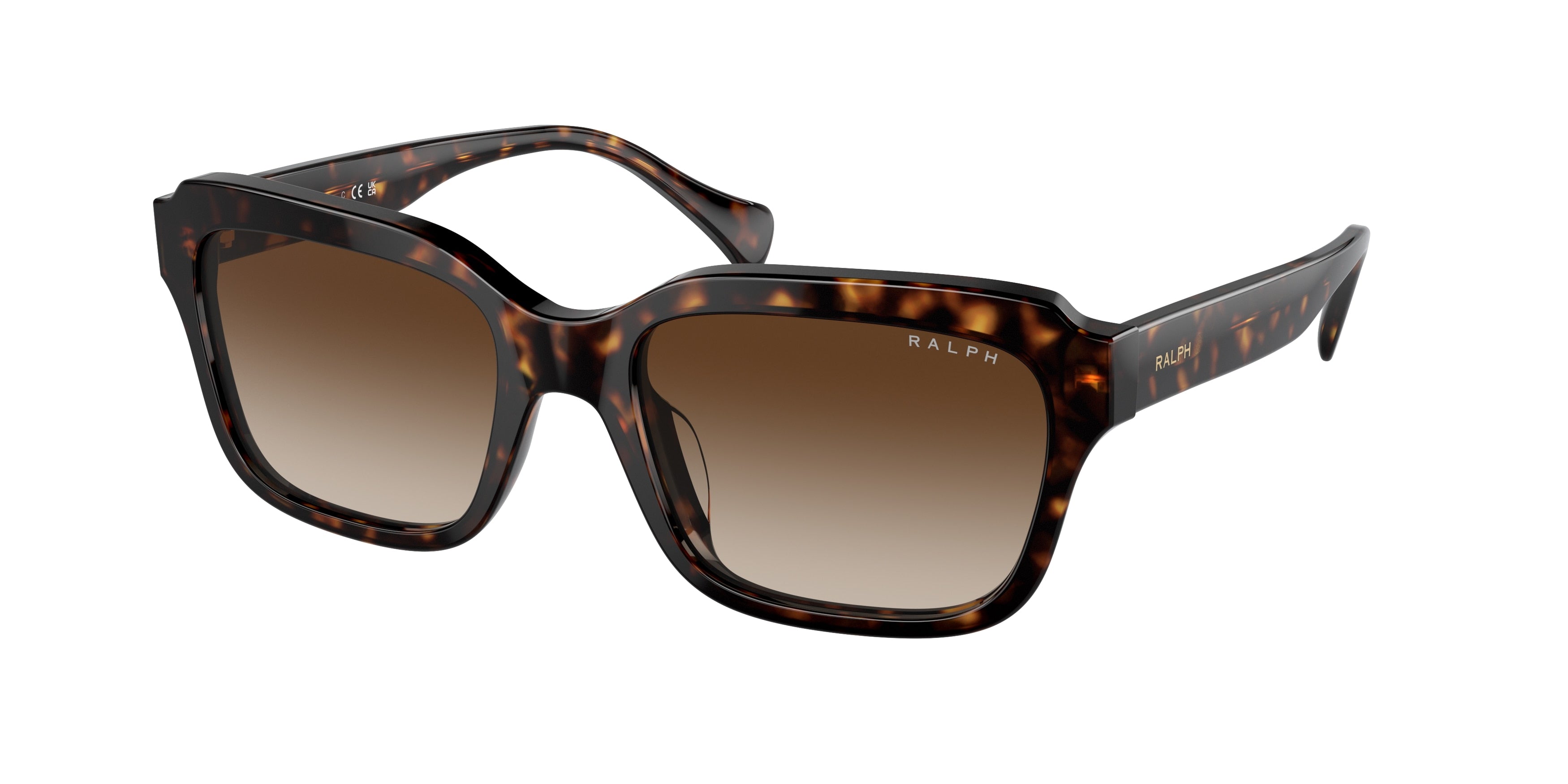 Ralph RA5312U Rectangle Sunglasses  500313-Shiny Dark Havana 55-145-19 - Color Map Tortoise