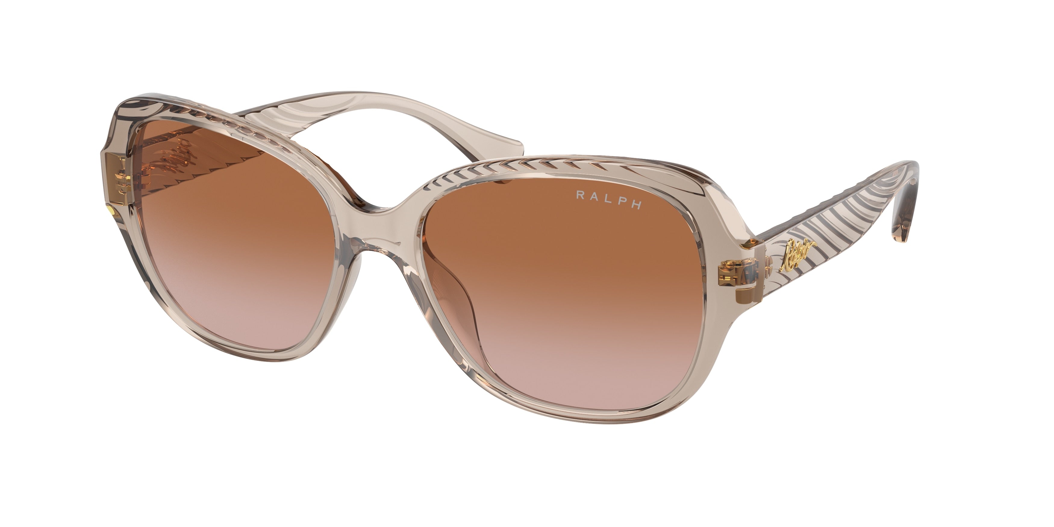 Ralph RA5316U Round Sunglasses  580213-Shiny Transparent Beige 57-145-17 - Color Map Beige