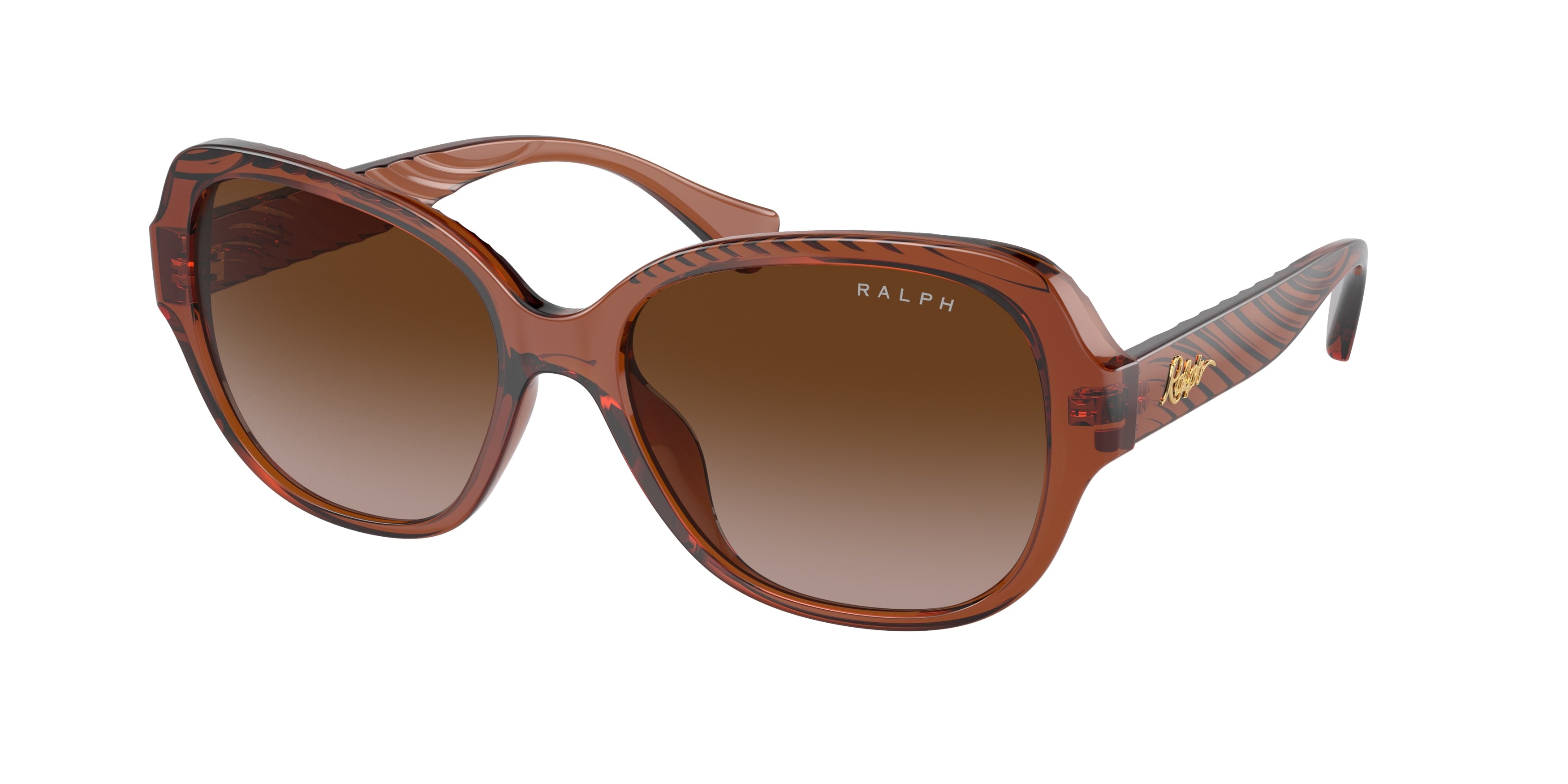 Ralph RA5316U Round Sunglasses  614913-Shiny Dark Havana 57-145-17 - Color Map Tortoise