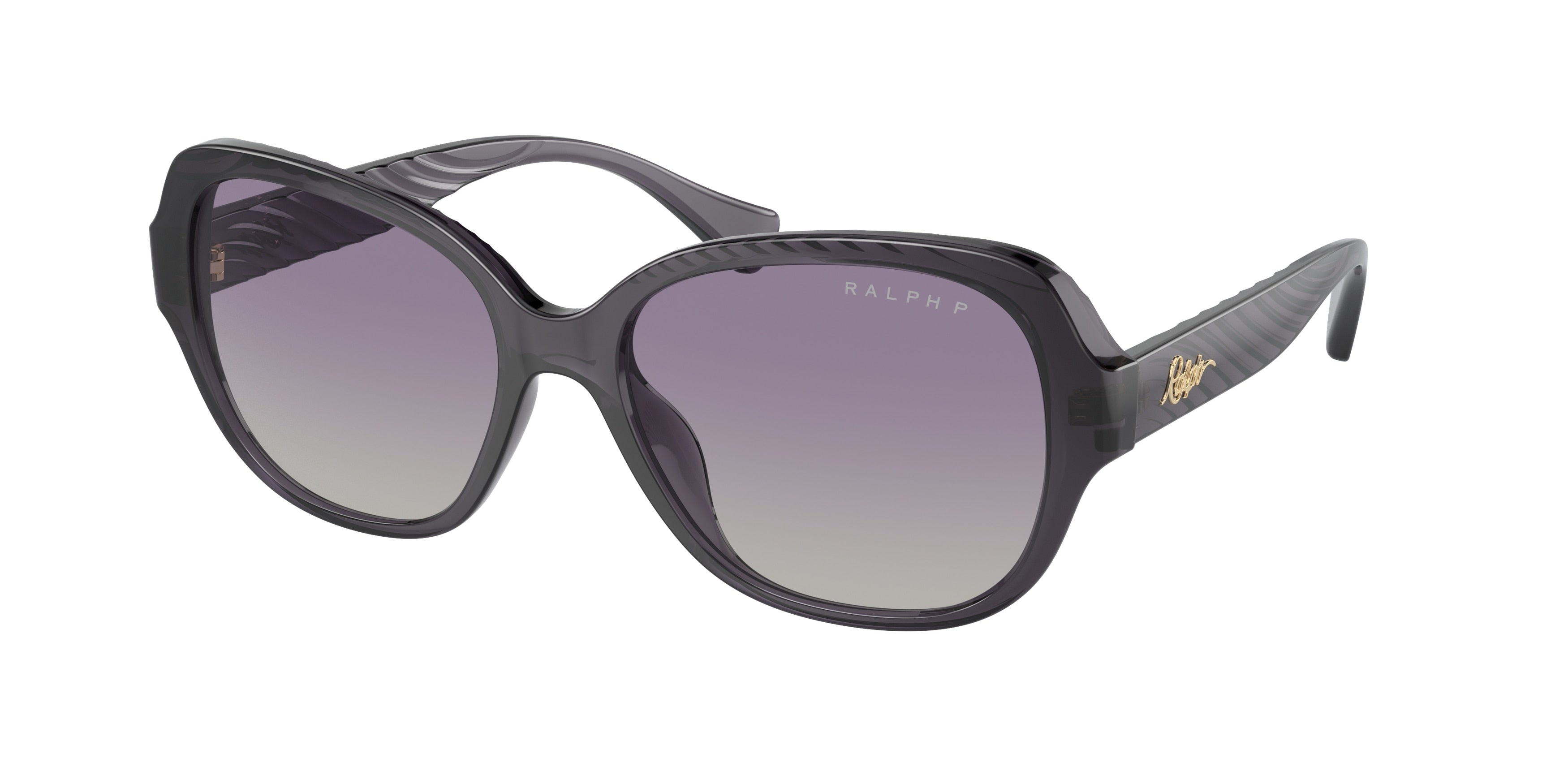 Ralph RA5316U Round Sunglasses  61588J-Shiny Transparent Violet 57-145-17 - Color Map Violet