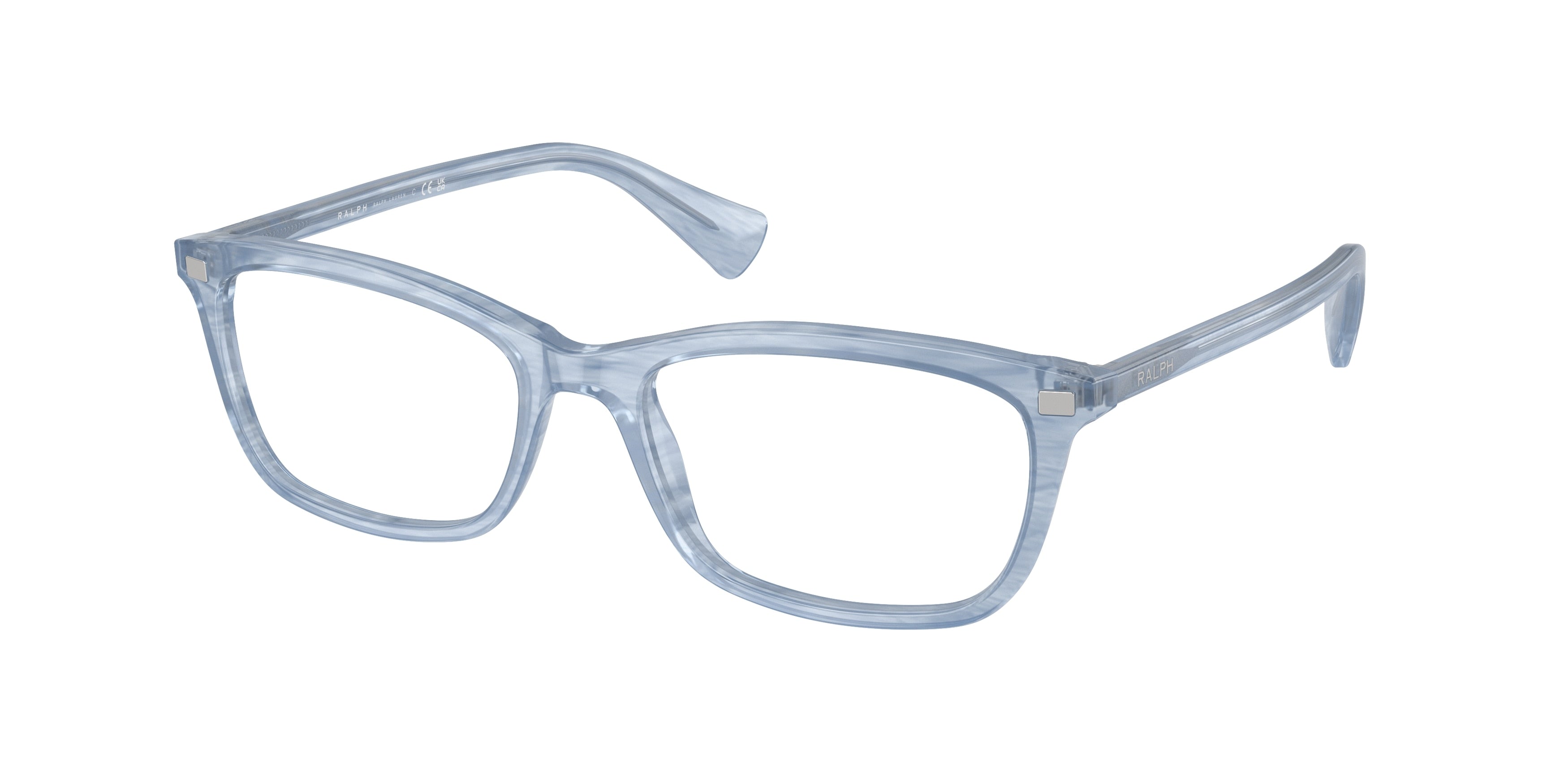 Ralph RA7089 Rectangle Eyeglasses  6156-Shiny Striped Blue 53-140-17 - Color Map Blue