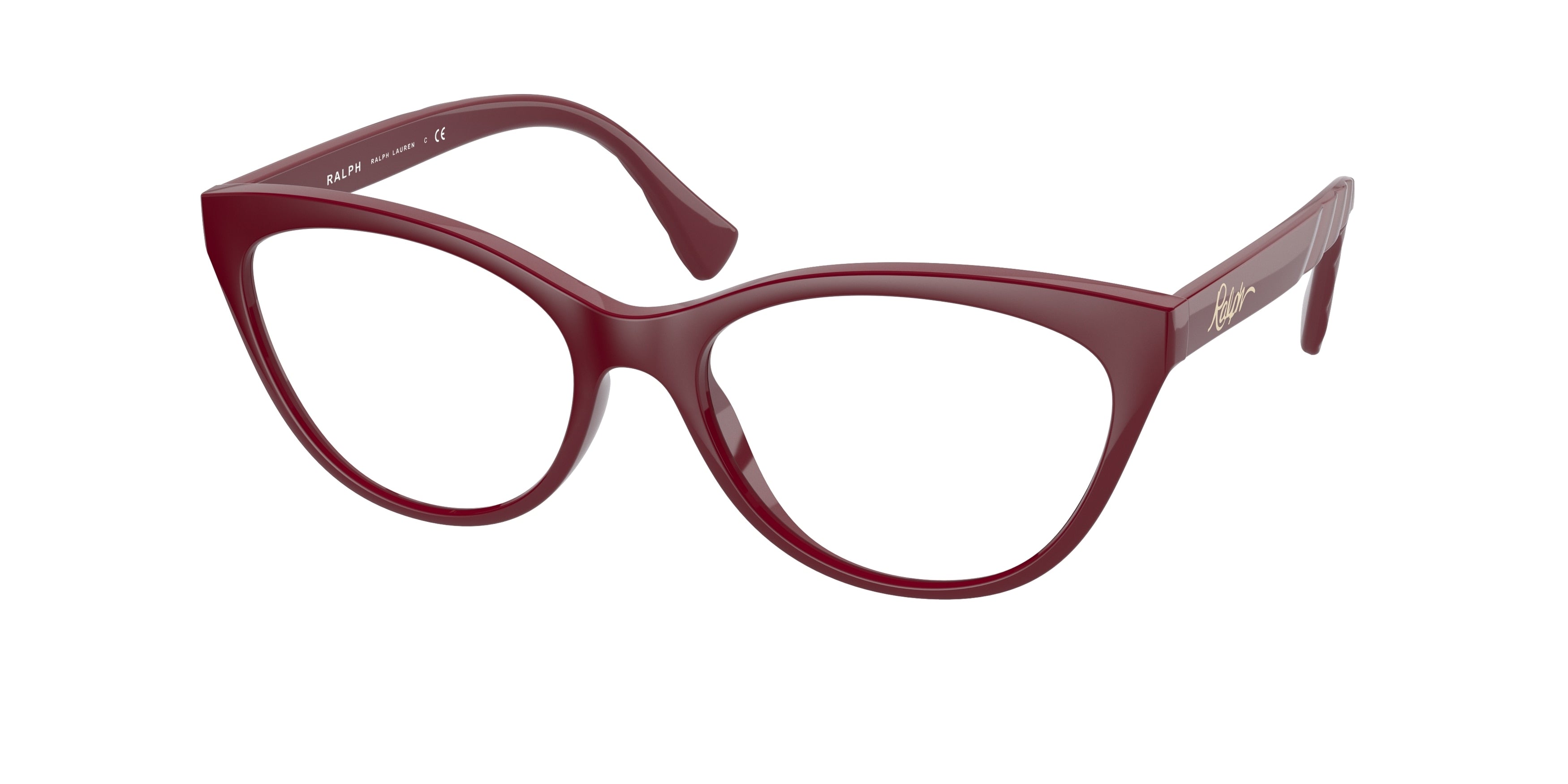 Ralph RA7129 Butterfly Eyeglasses  5944-Shiny Burgundy 53-140-17 - Color Map Red