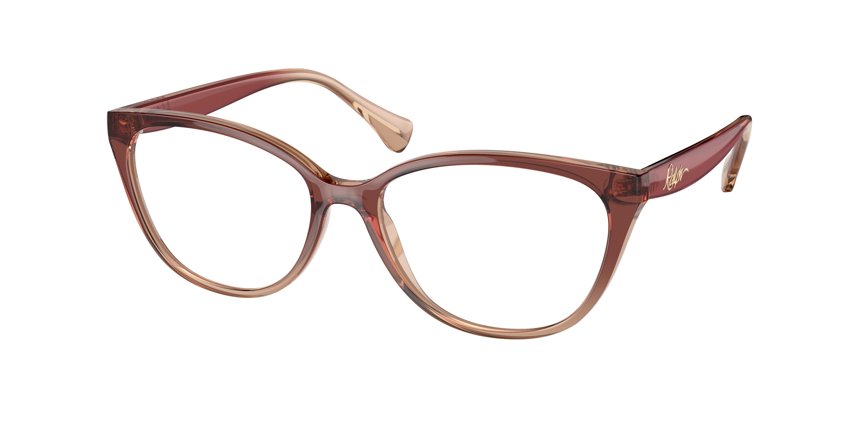 Ralph RA7135 Cat Eye Eyeglasses  5983-Shiny Rose Brown 55-140-16 - Color Map Pink