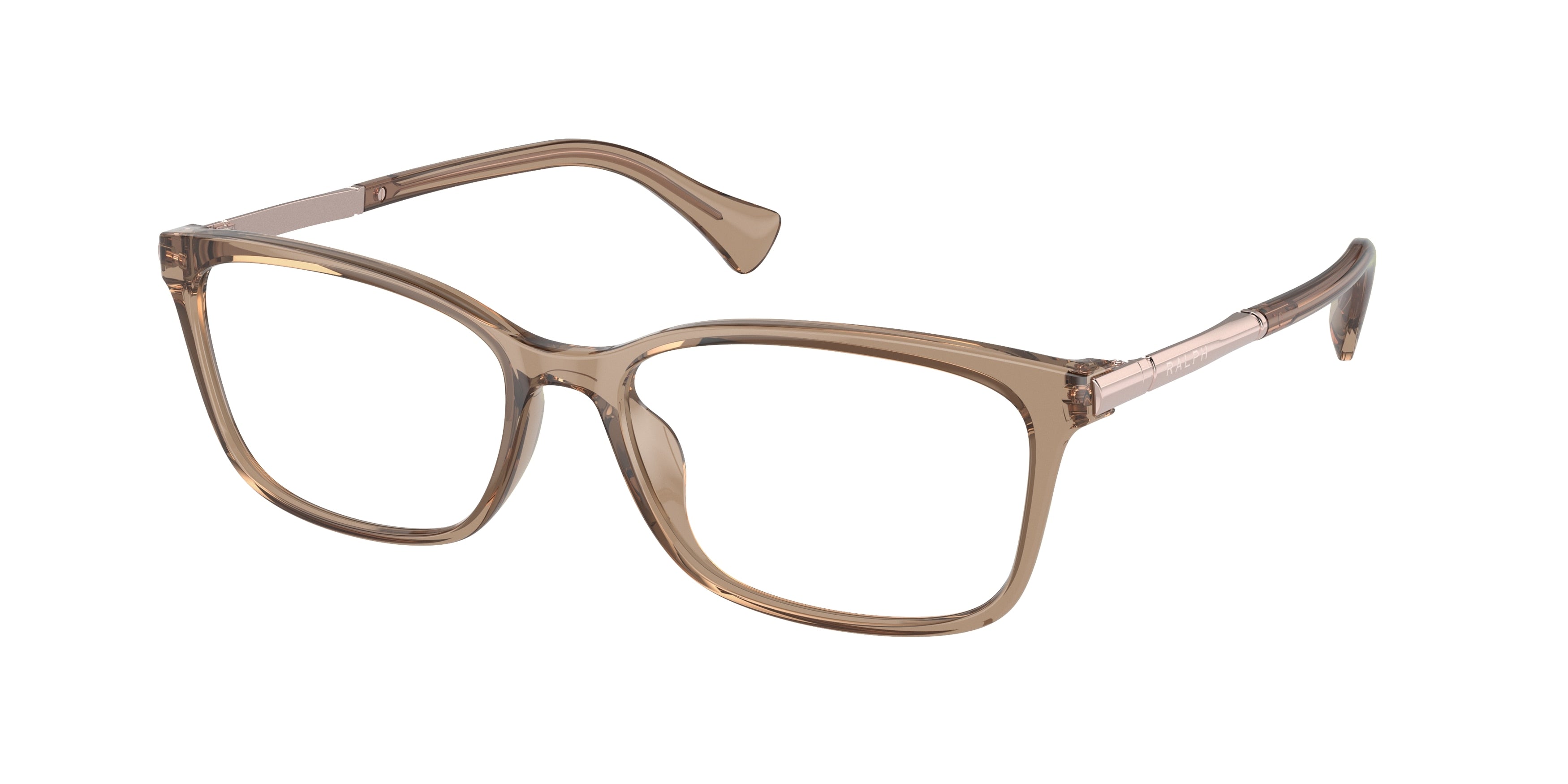 Ralph RA7160U Pillow Eyeglasses  6120-Transparent Beige 55-140-16 - Color Map Brown