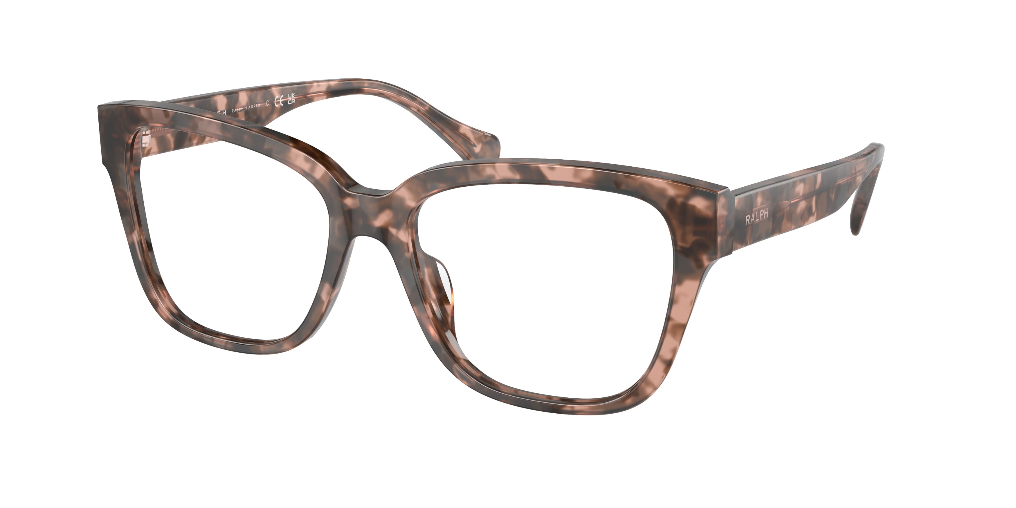 Ralph RA7162U Square Eyeglasses  6058-Shiny Pink Havana 55-145-17 - Color Map Pink