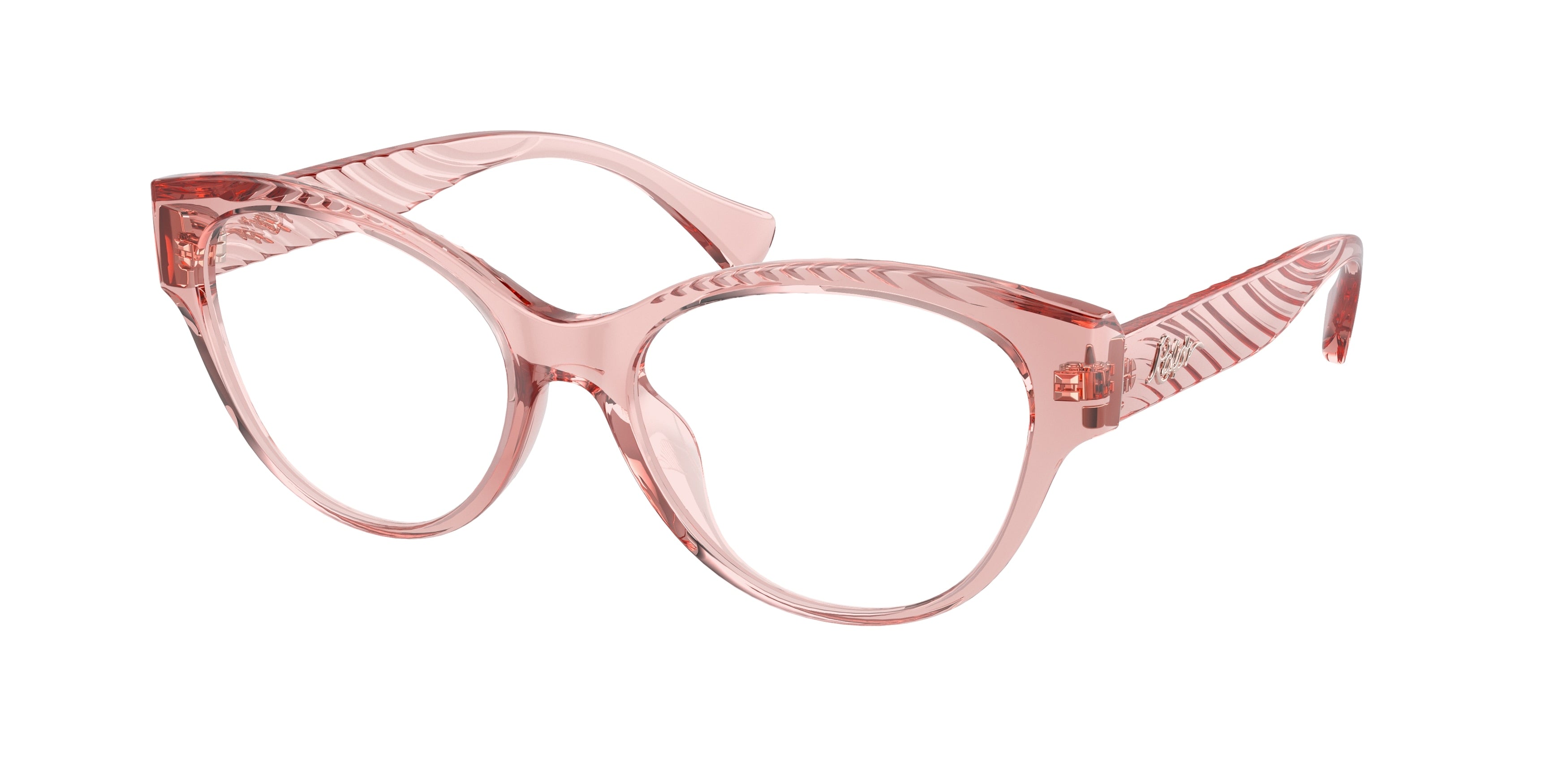 Ralph RA7164U Butterfly Eyeglasses  5801-Shiny Transparent Pink 54-145-17 - Color Map Pink