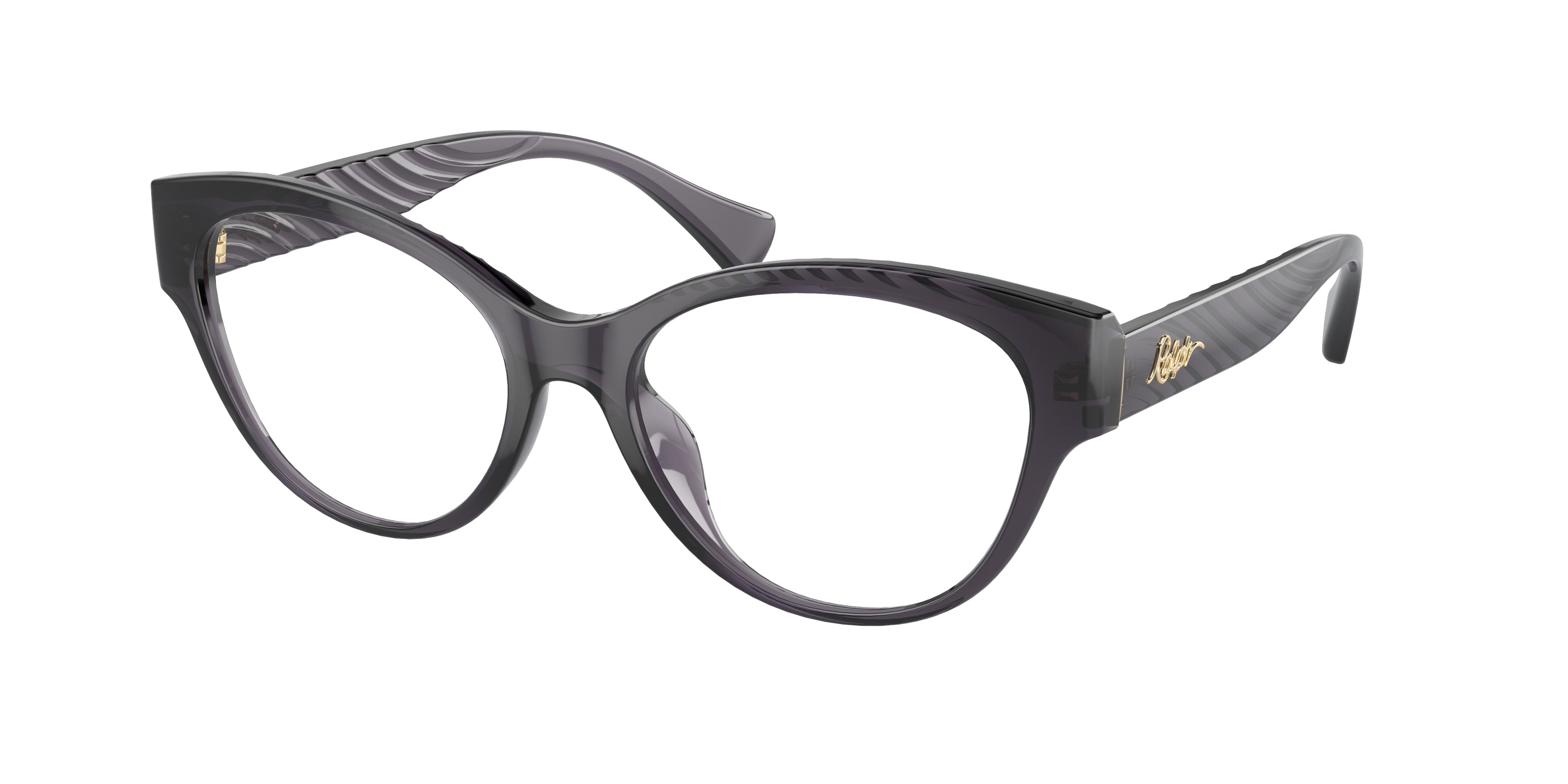 Ralph RA7164U Butterfly Eyeglasses  6158-Shiny Transparent Violet 54-145-17 - Color Map Violet