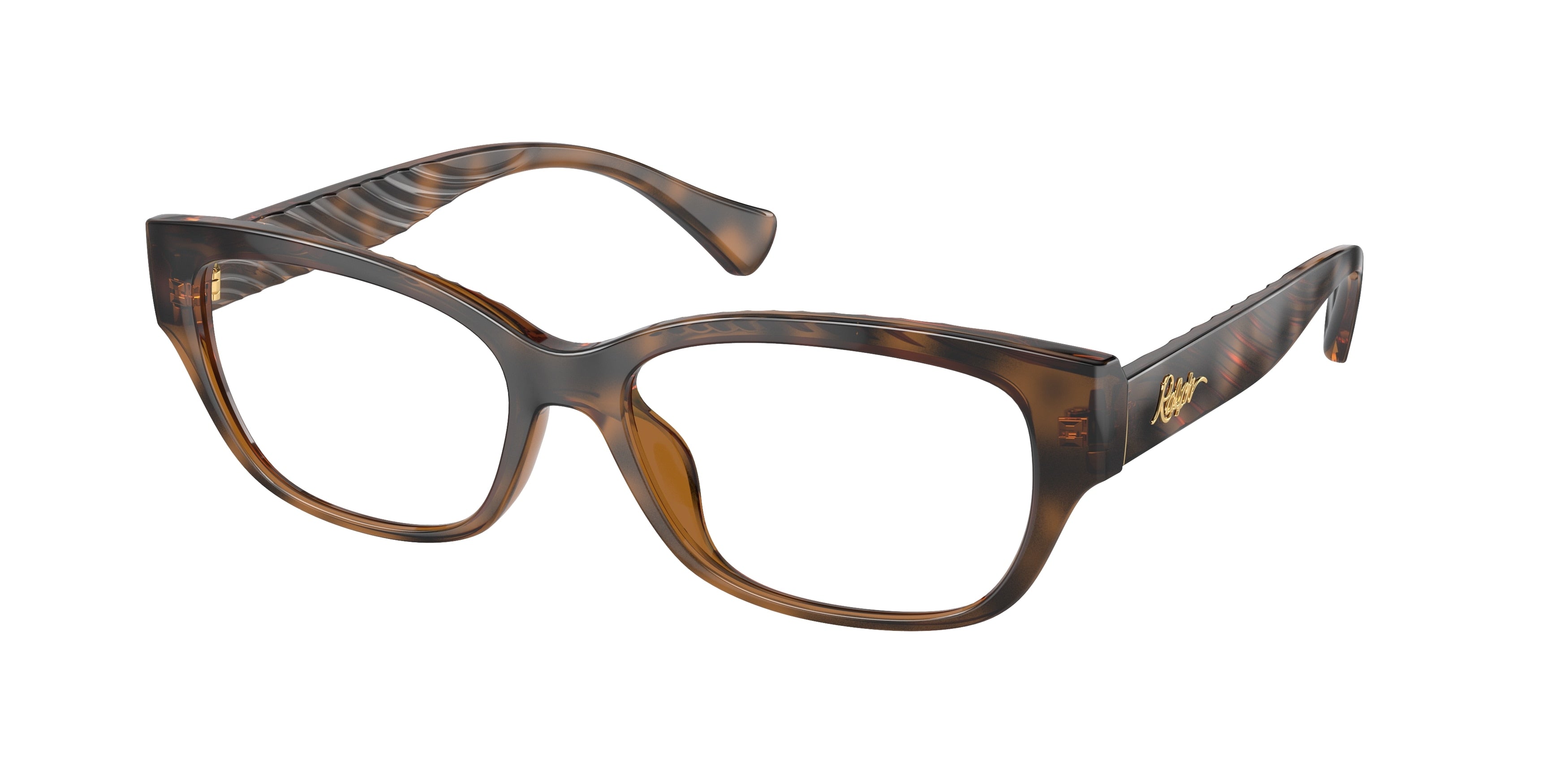 Ralph RA7165U Oval Eyeglasses  6149-Shiny Dark Havana 55-145-16 - Color Map Tortoise