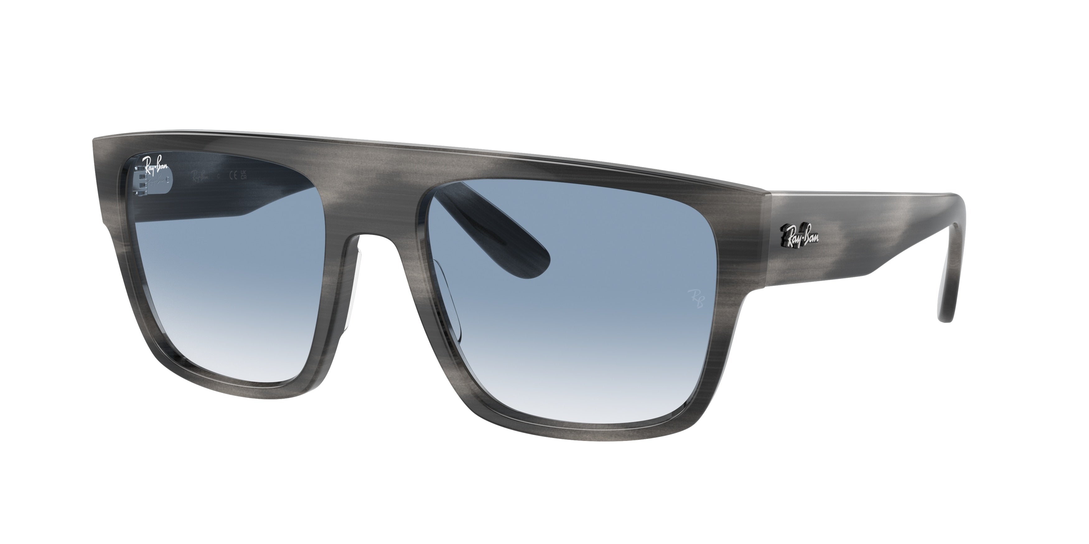 Ray-Ban DRIFTER RB0360S Square Sunglasses  14043F-Striped Grey 57-145-20 - Color Map Grey