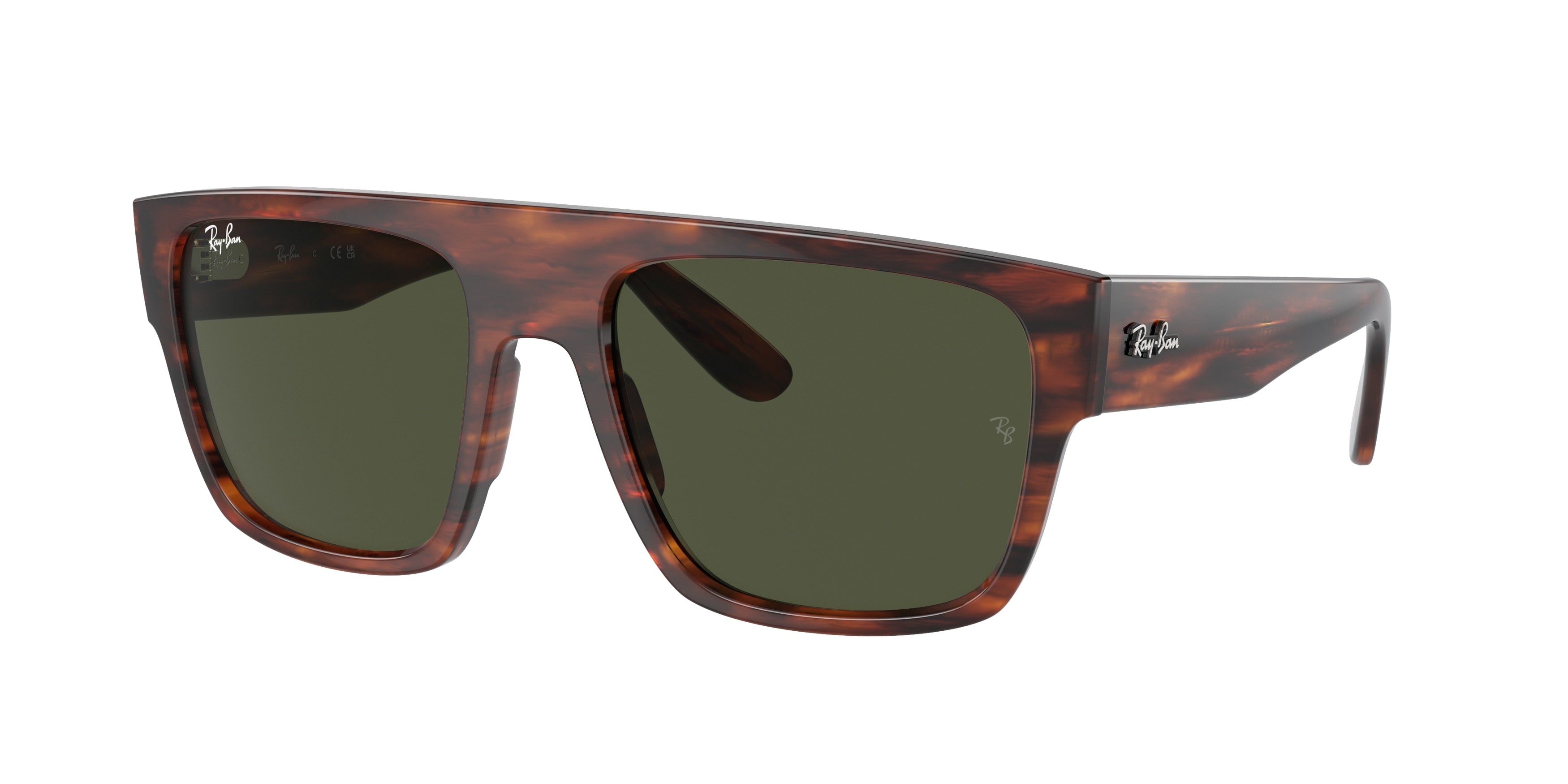 Ray-Ban DRIFTER RB0360S Square Sunglasses  954/31-Striped Havana 57-145-20 - Color Map Brown