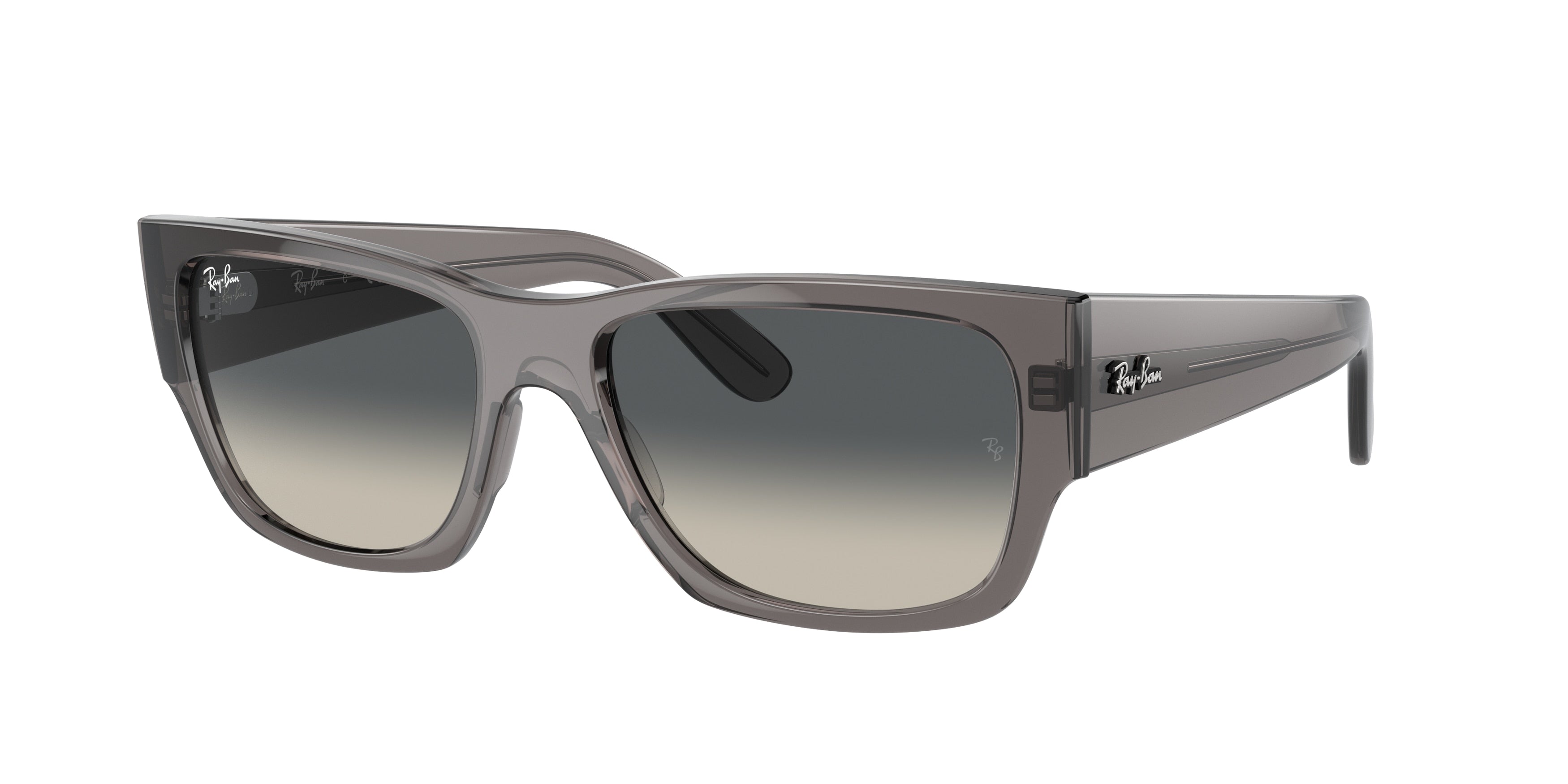 Ray-Ban CARLOS RB0947SF Rectangle Sunglasses  667571-Opal Dark Grey 56-145-18 - Color Map Grey