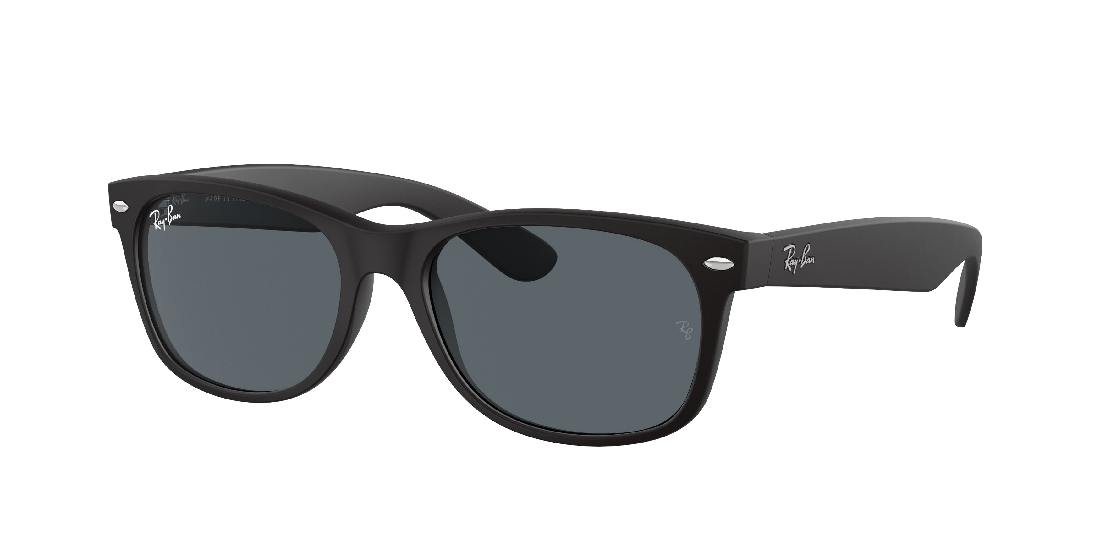 Ray-Ban NEW WAYFARER LOW BRIDGE FIT RB2132F Square Sunglasses  622/R5-Black 54-140-18 - Color Map Black