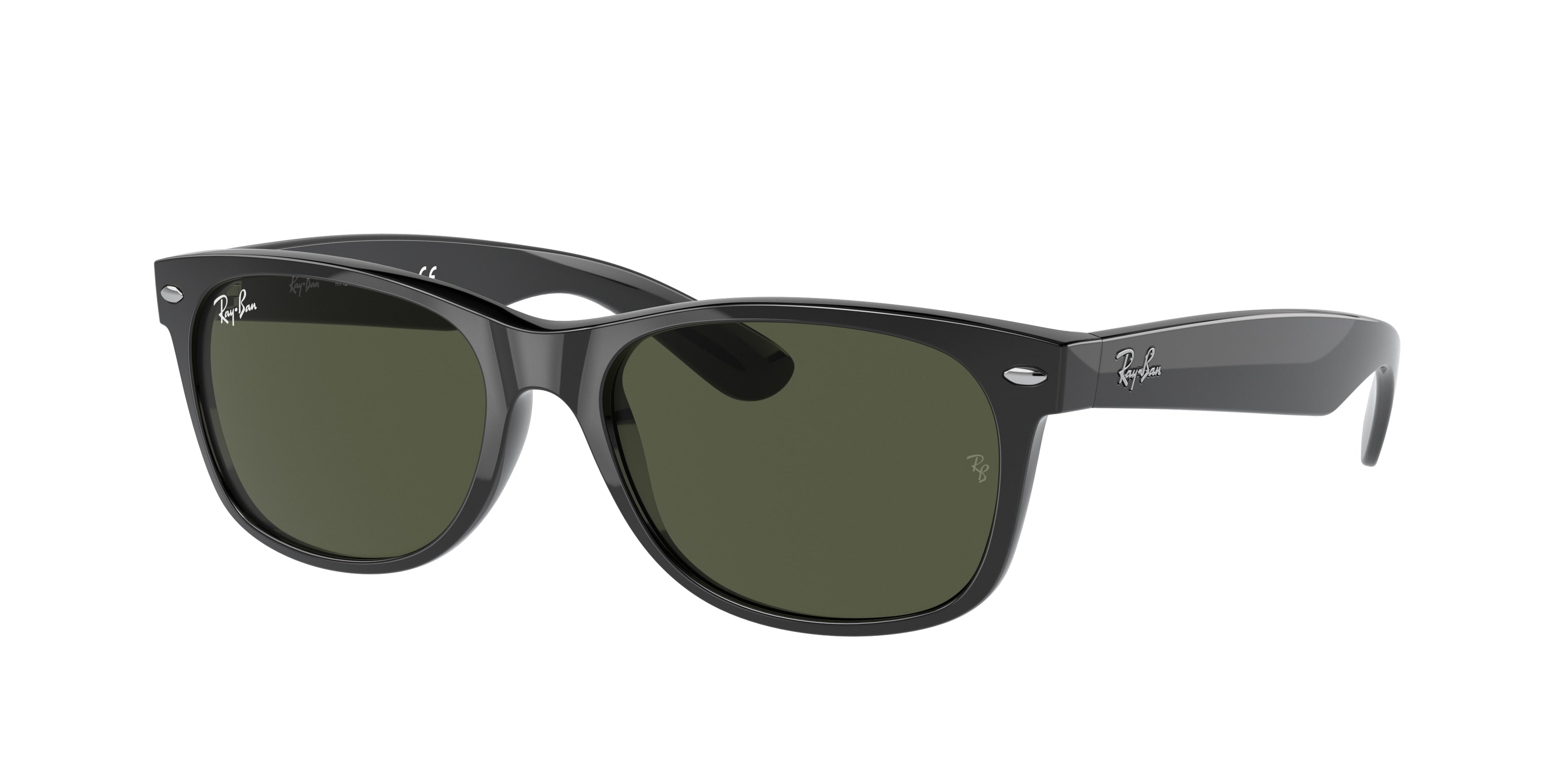 Ray-Ban NEW WAYFARER RB2132 Square Sunglasses  901L-Black 55-145-18 - Color Map Black