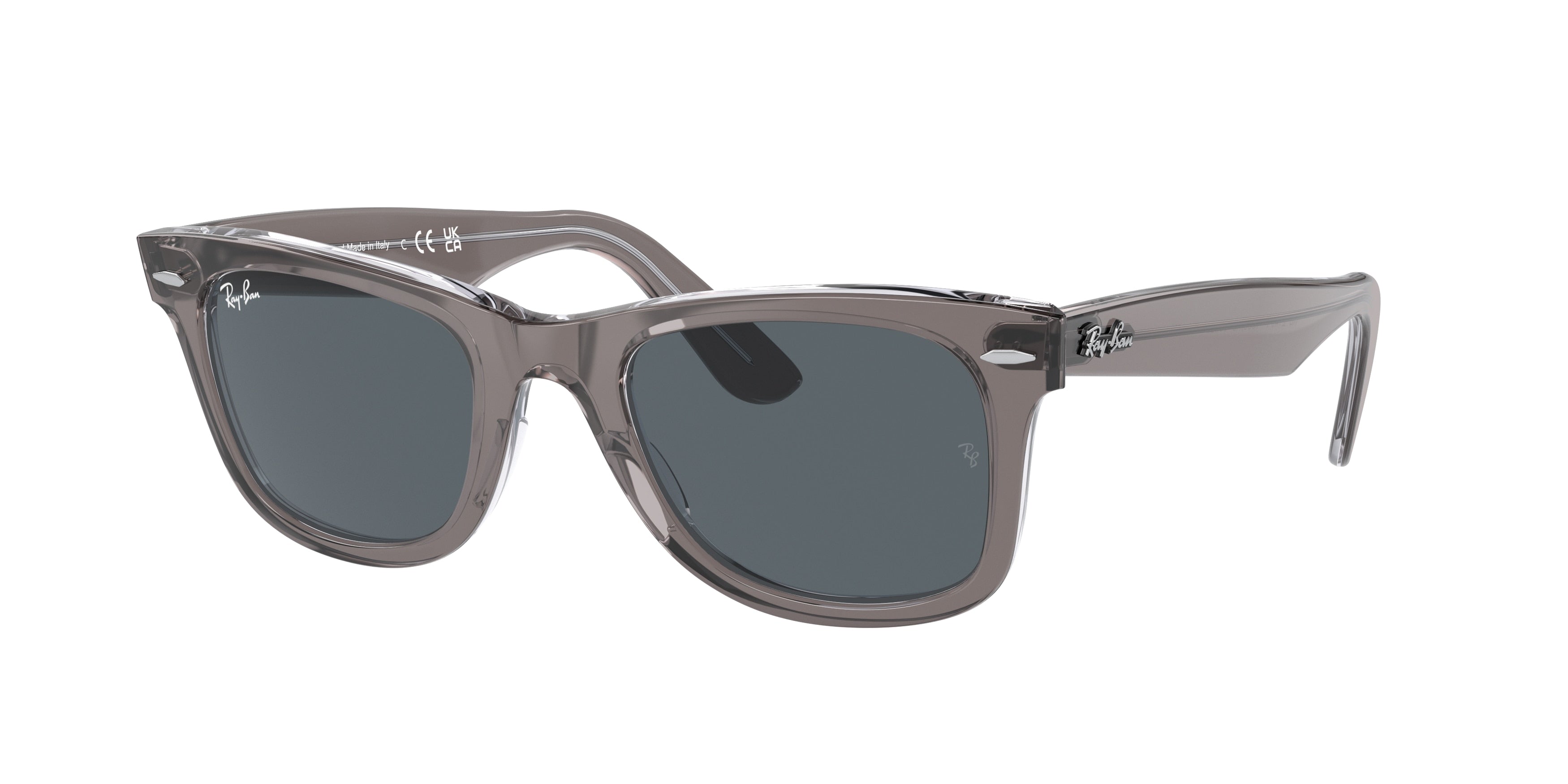 Ray-Ban WAYFARER RB2140F Square Sunglasses  1355R5-Grey On Transparent 52-150-22 - Color Map Grey