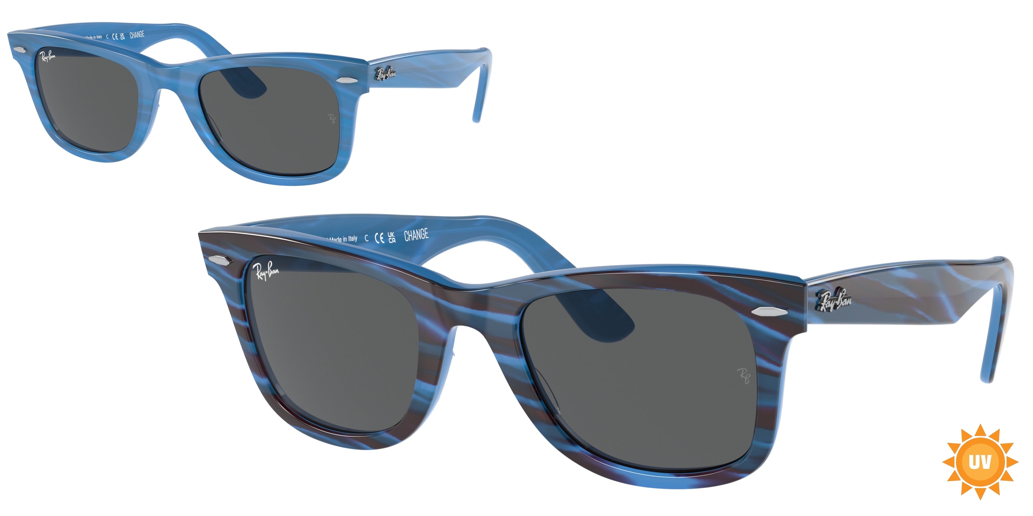 Ray-Ban WAYFARER RB2140 Square Sunglasses  1409B1- 50-150-22 - Color Map Blue