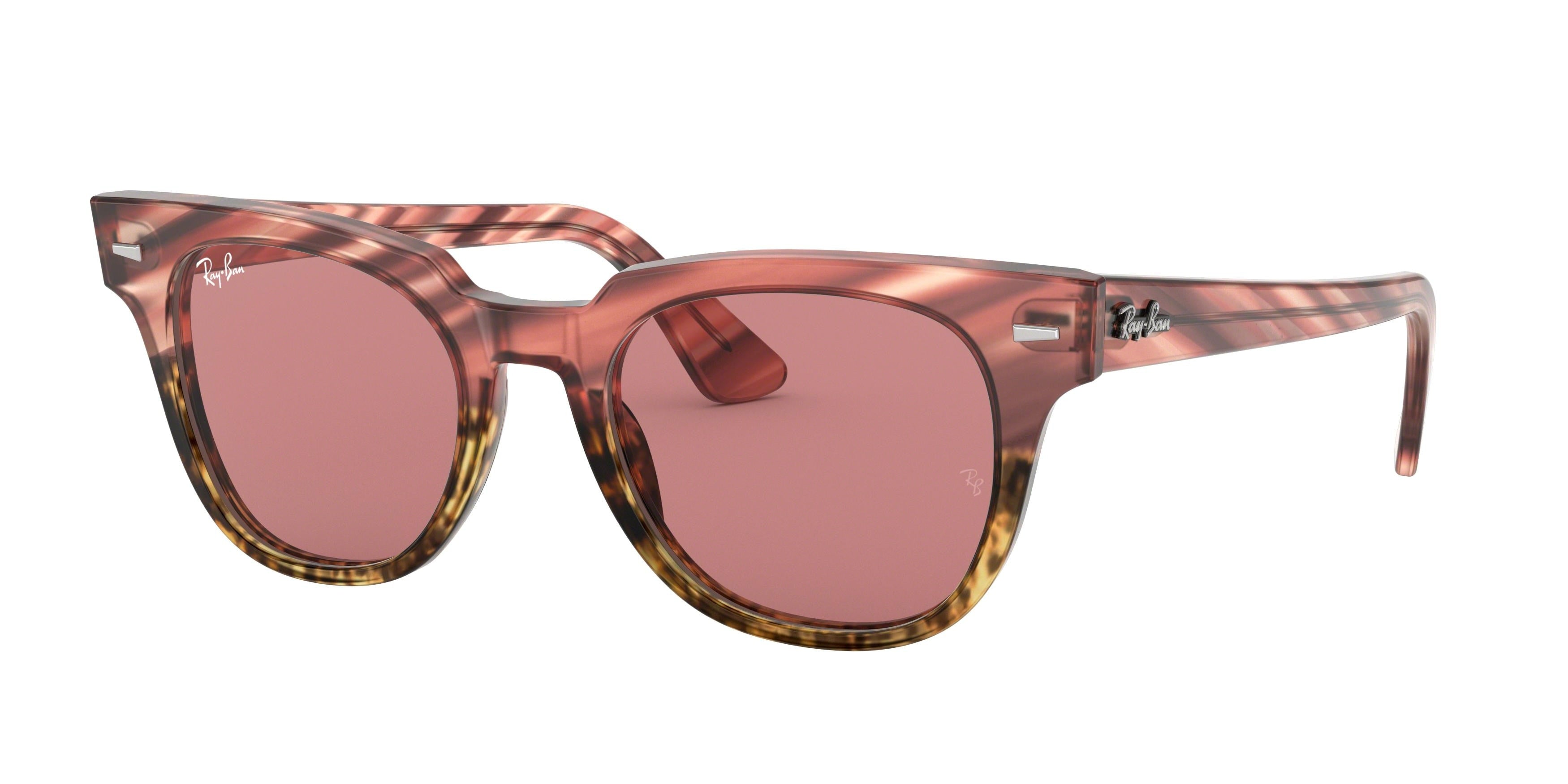 Ray-Ban METEOR RB2168 Square Sunglasses  1253U0-Striped Pink & Beige 50-150-20 - Color Map Pink