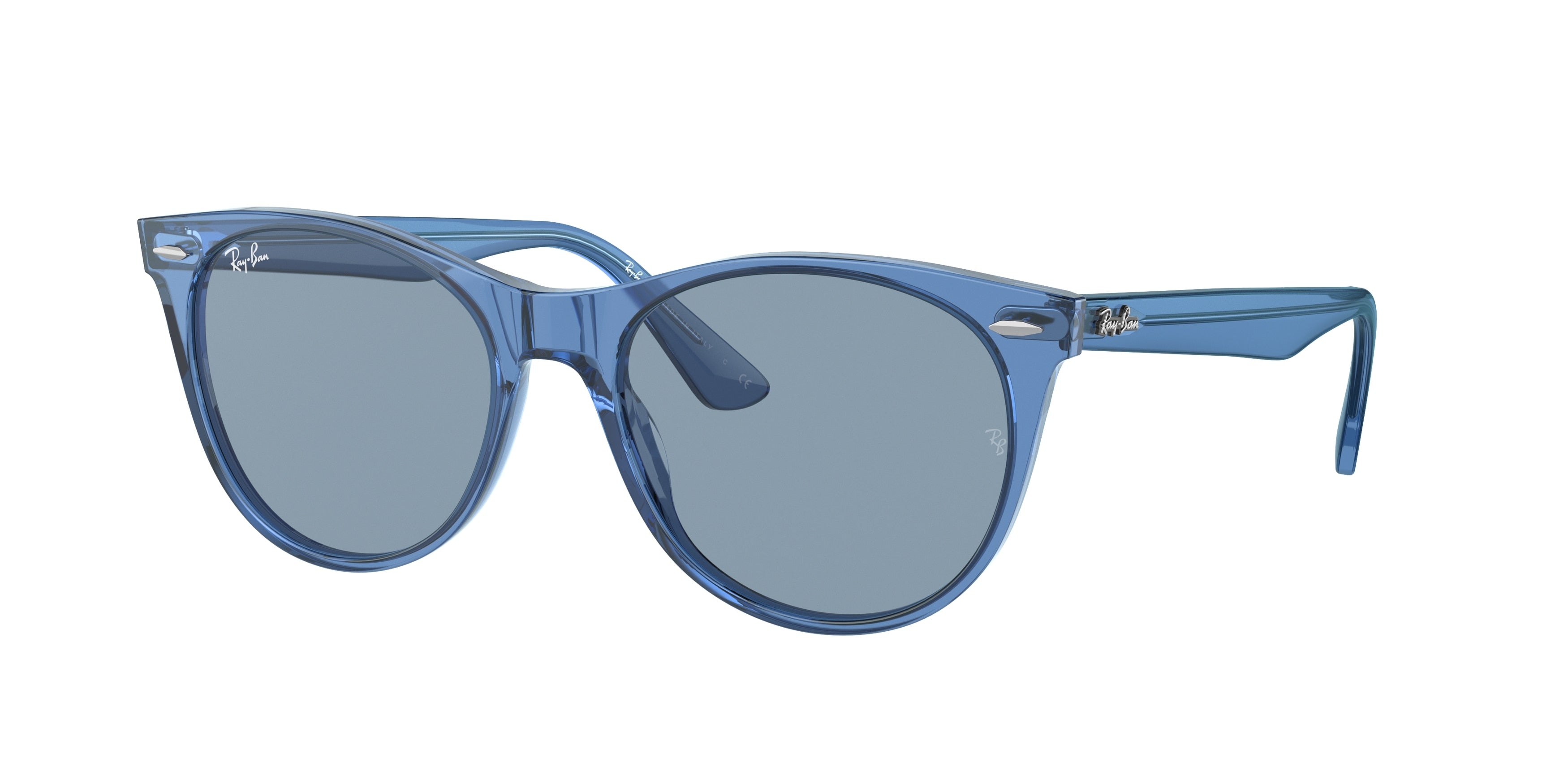 Ray-Ban WAYFARER II RB2185 Phantos Sunglasses  658756-Transparent Blue 55-145-18 - Color Map Blue