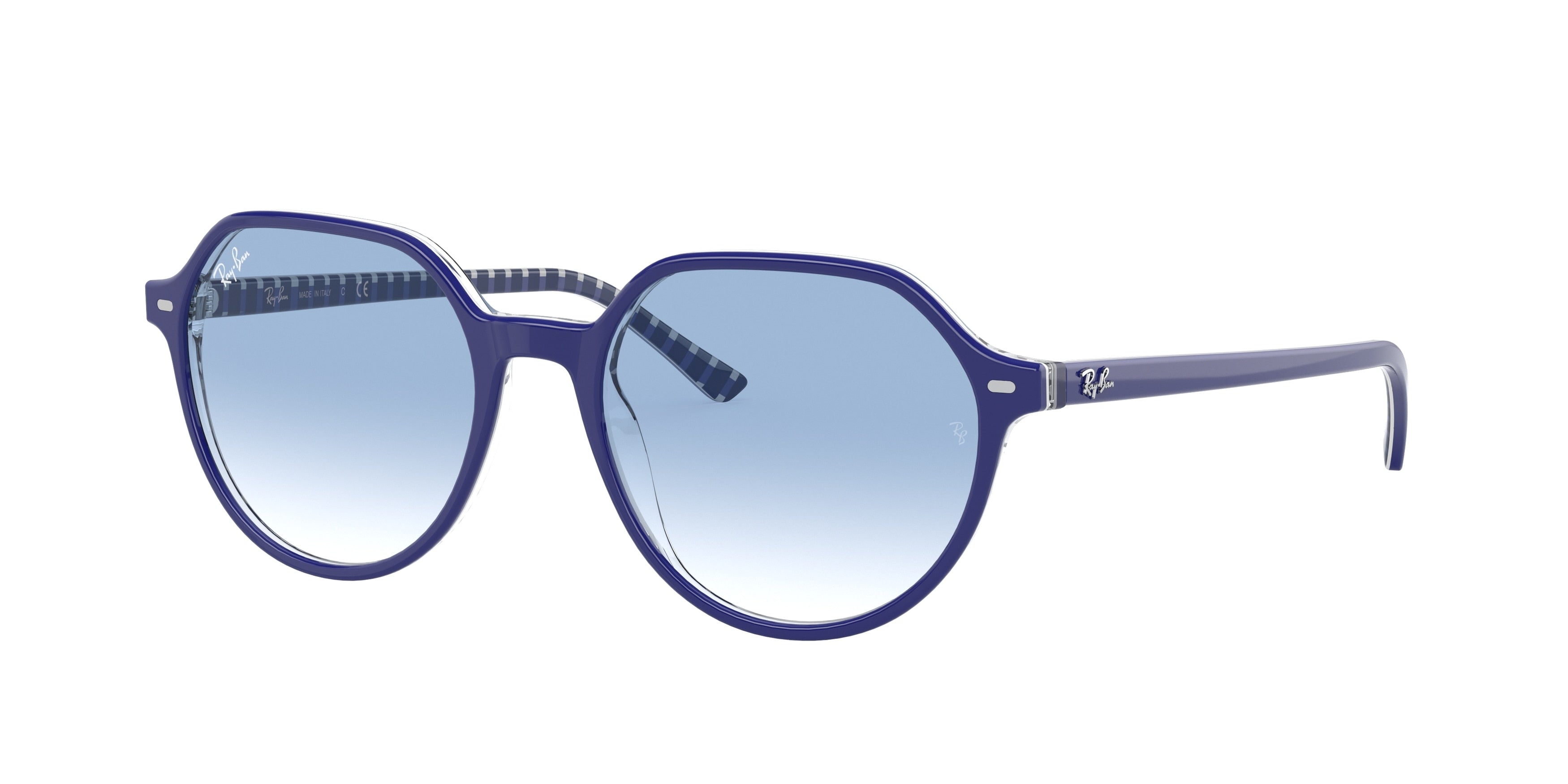 Ray-Ban THALIA RB2195 Square Sunglasses  13193F-Blue 55-145-18 - Color Map Blue