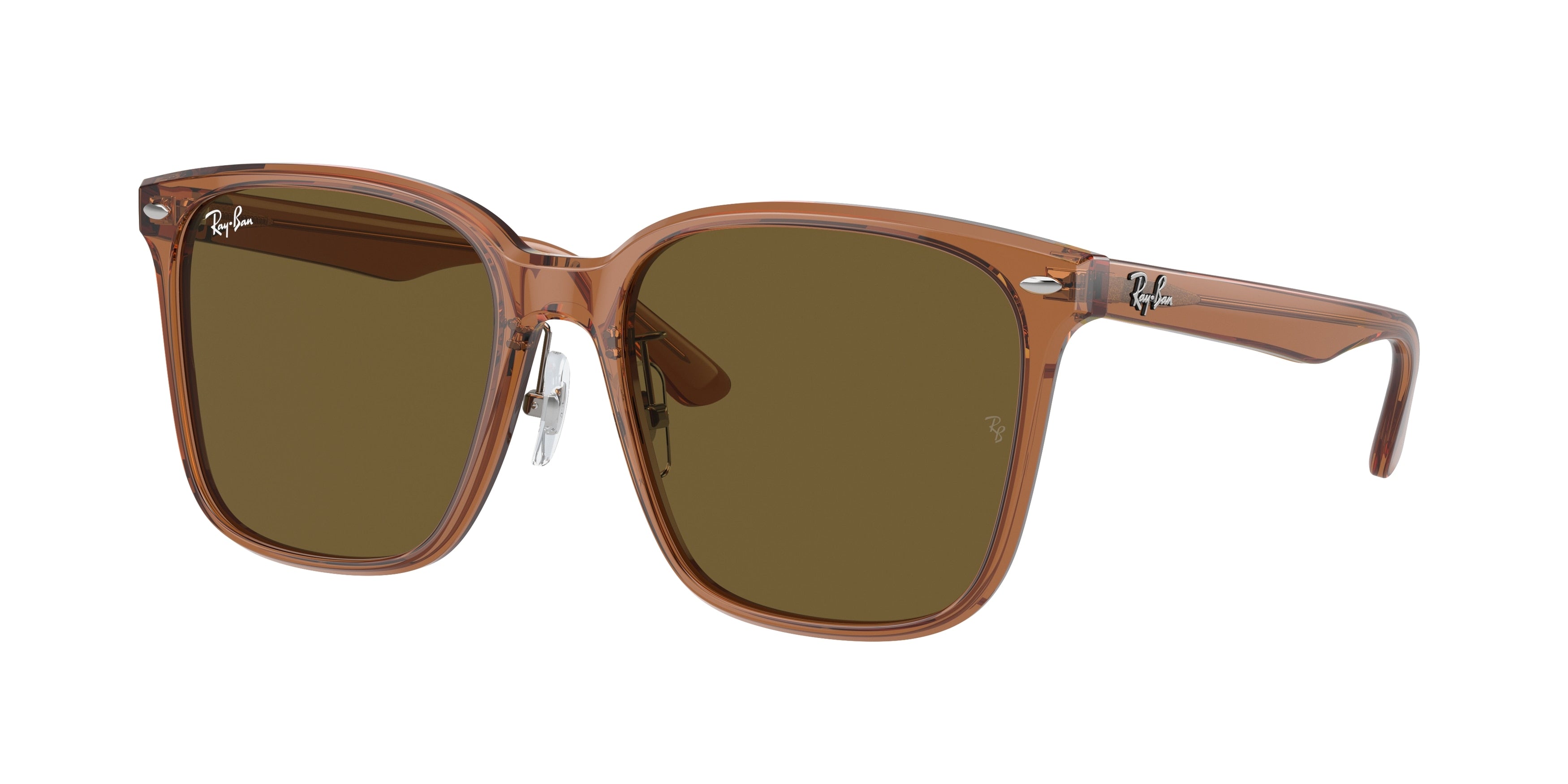 Ray-Ban RB2206D Square Sunglasses  663673-Transparent Brown 57-145-18 - Color Map Brown