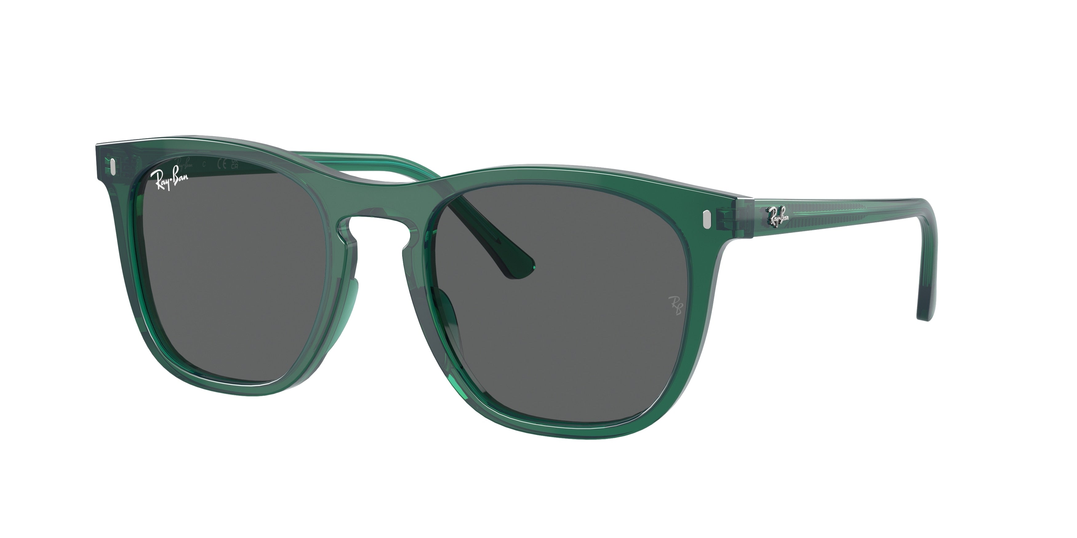 Ray-Ban RB2210F Square Sunglasses  6615B1-Transparent Green 53-145-21 - Color Map Green